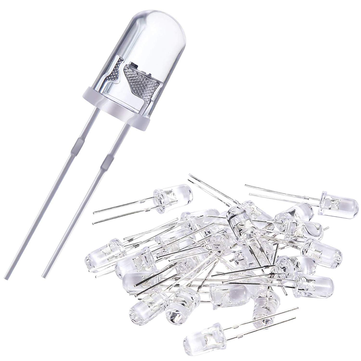 Eboot 100 Pieces Clear Led Light Emitting Diodes, 5Mm Blue, Model Ln0986