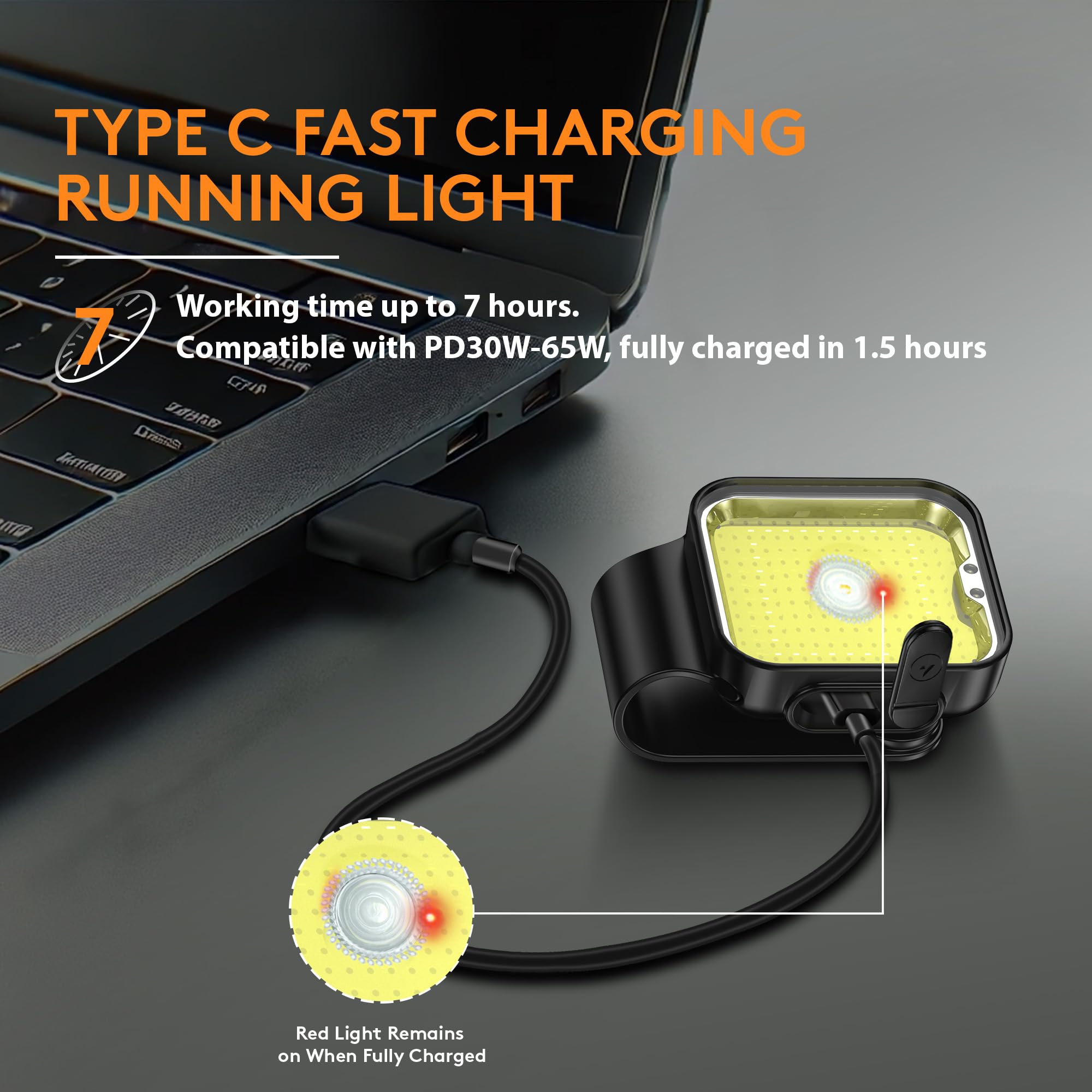 Yls Rechargeable Running Lights with 12 Modes, LED Safety Light for Outdoor Use, Black, Model ZIAU-4884