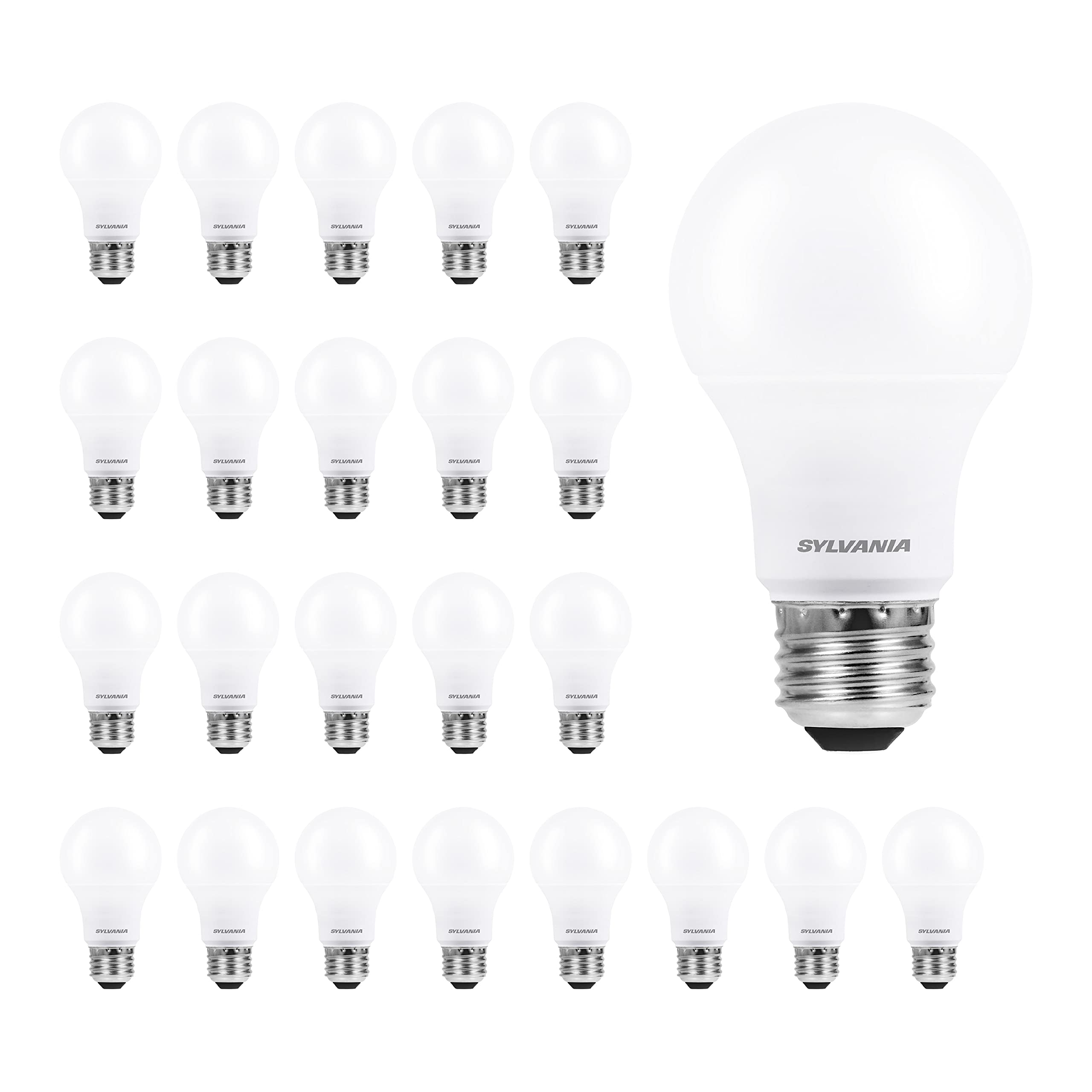 LEDVANCE SYLVANIA ECO LED A19 Light Bulb 60W Equivalent 9W Frosted Daylight 5000K Pack of 24 Model 40987
