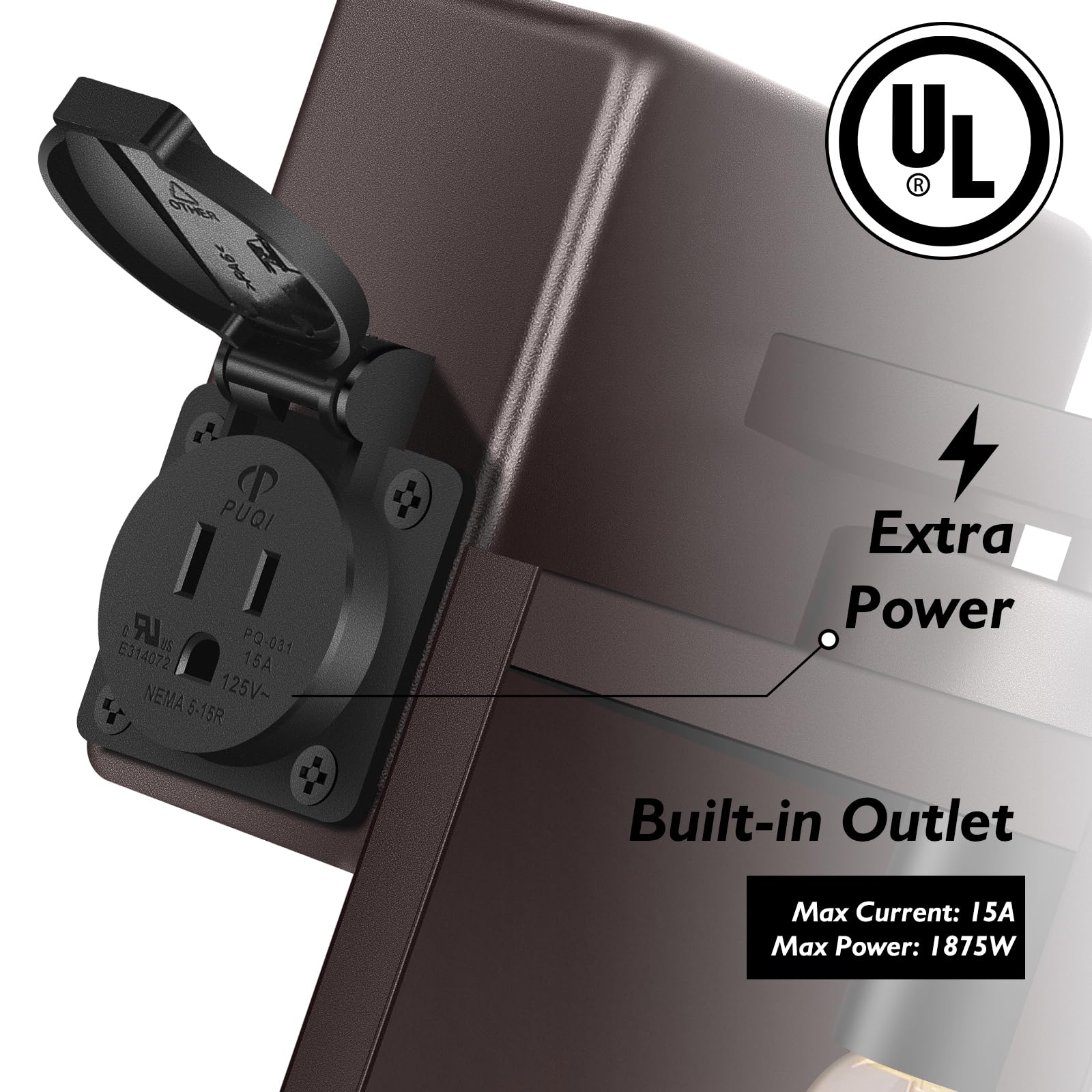 Beslowe 2-Pack Modern Porch Lights - Ul Certified, Waterproof Outdoor Wall Sconces For House, Brown