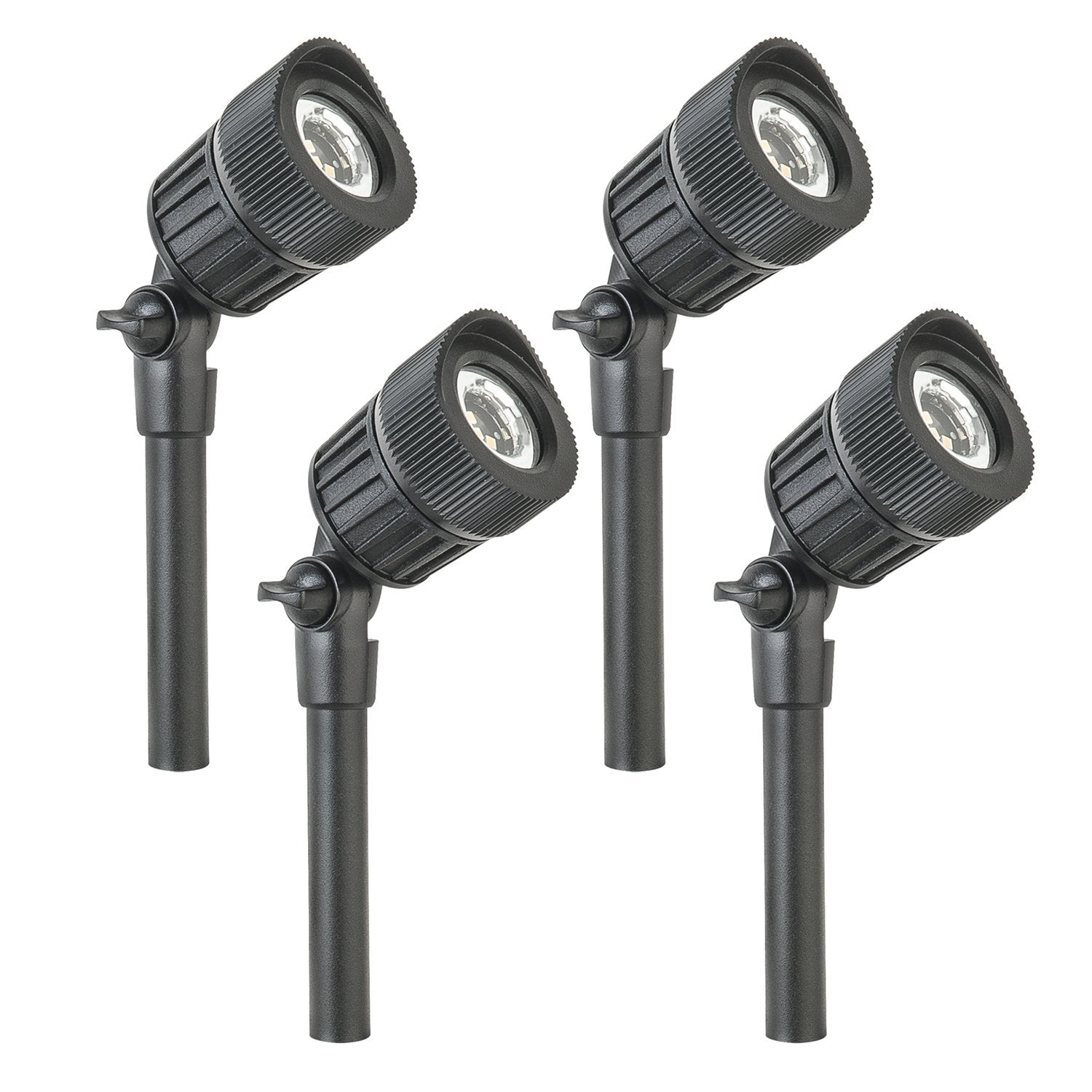 Sterno Home Low Voltage Micro Spot Light Kit, 4 Piece, Aluminum, Black, Model GL33010BK
