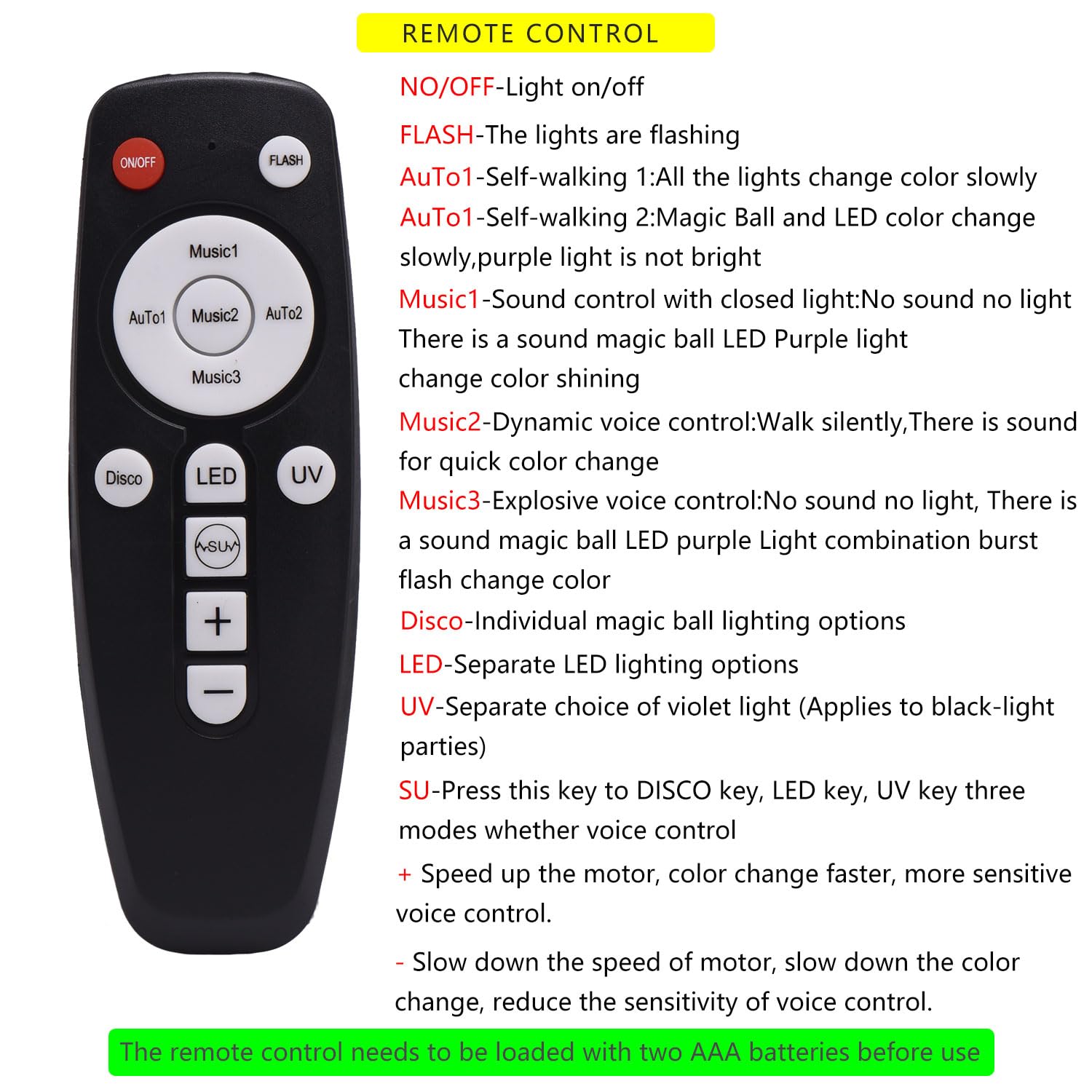 Yinpkteo Party Lights Disco Ball Light,Dj Disco Light Sound Activated LED Light 6 Colors for Home Room Dance Parties Birthday Ka