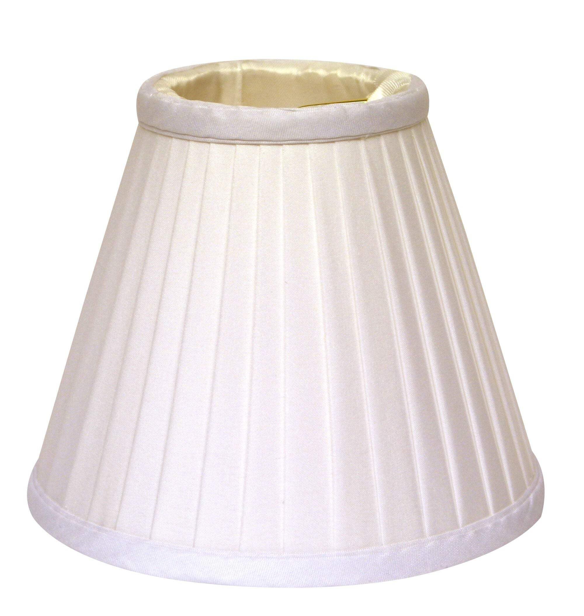 Homeroots 470088 4 In. White Slanted Pleat Chandelier Silk Lampshades - Set Of 6