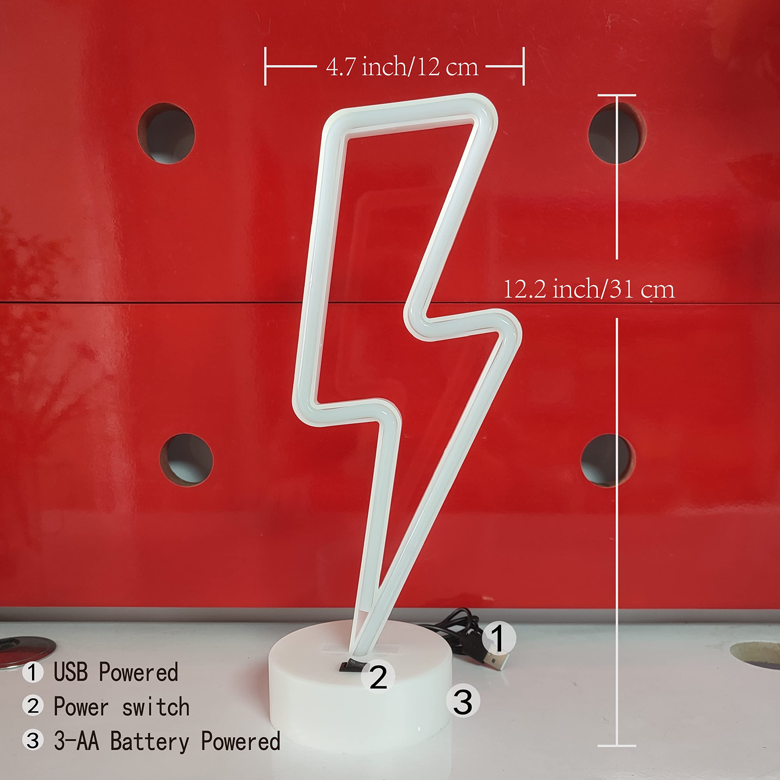 JYWJ Neon Sign with Holder Base, LED Light Decoration, Battery/USB Powered, Warm Color
