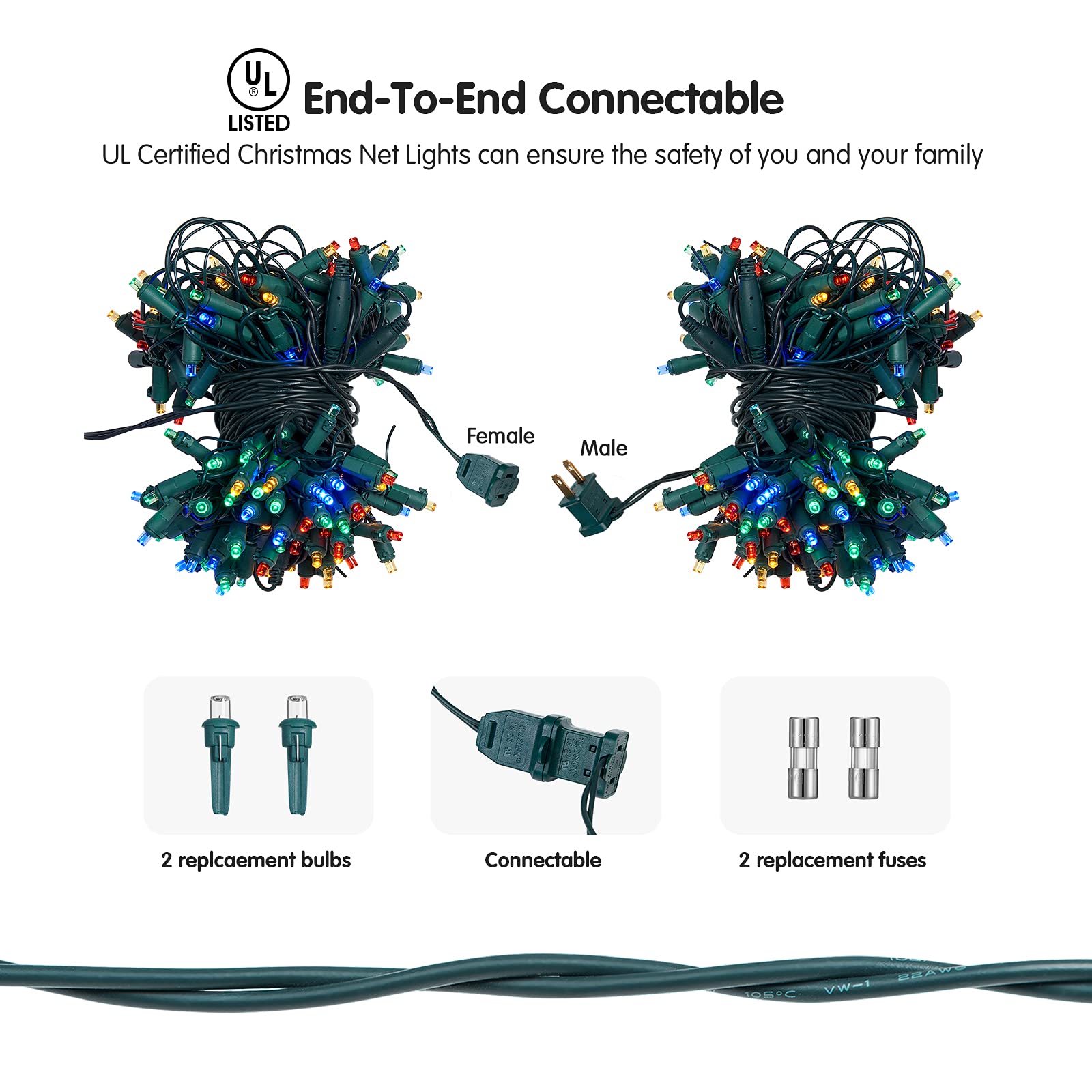 Dirnun Led Christmas Net Lights Outdoor Multicolor 160Led 5Ftx7Ft, Waterproof Indoor Fairy Mesh Lights For Party, Yard, Patio, T