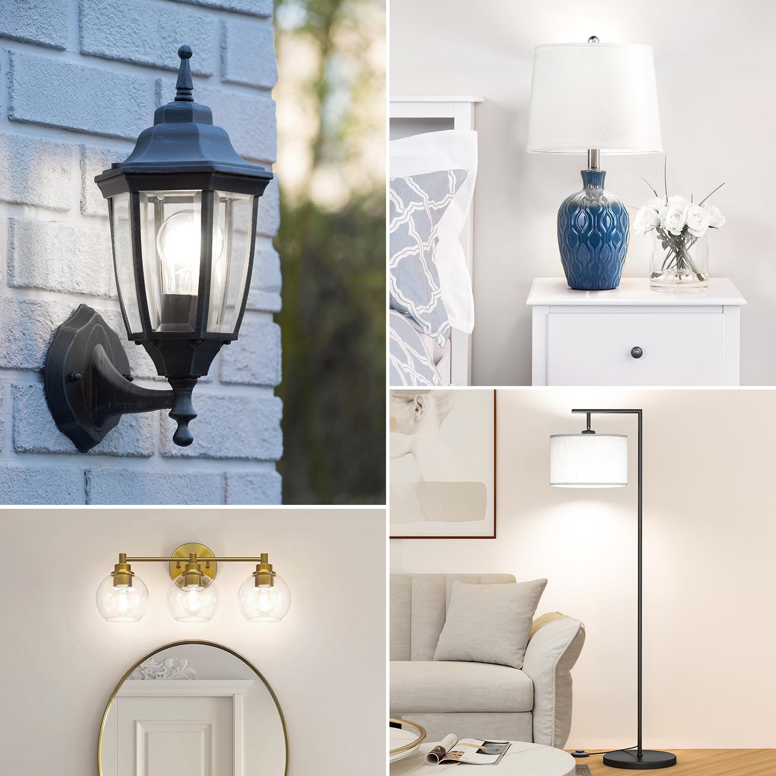 Dimmable A19 Clear Led Light Bulbs 60W Equivalent, 6W, 5000K Daylight Cool Light For Table Lamp Floor Lamp Bathroom Vanity Outdo