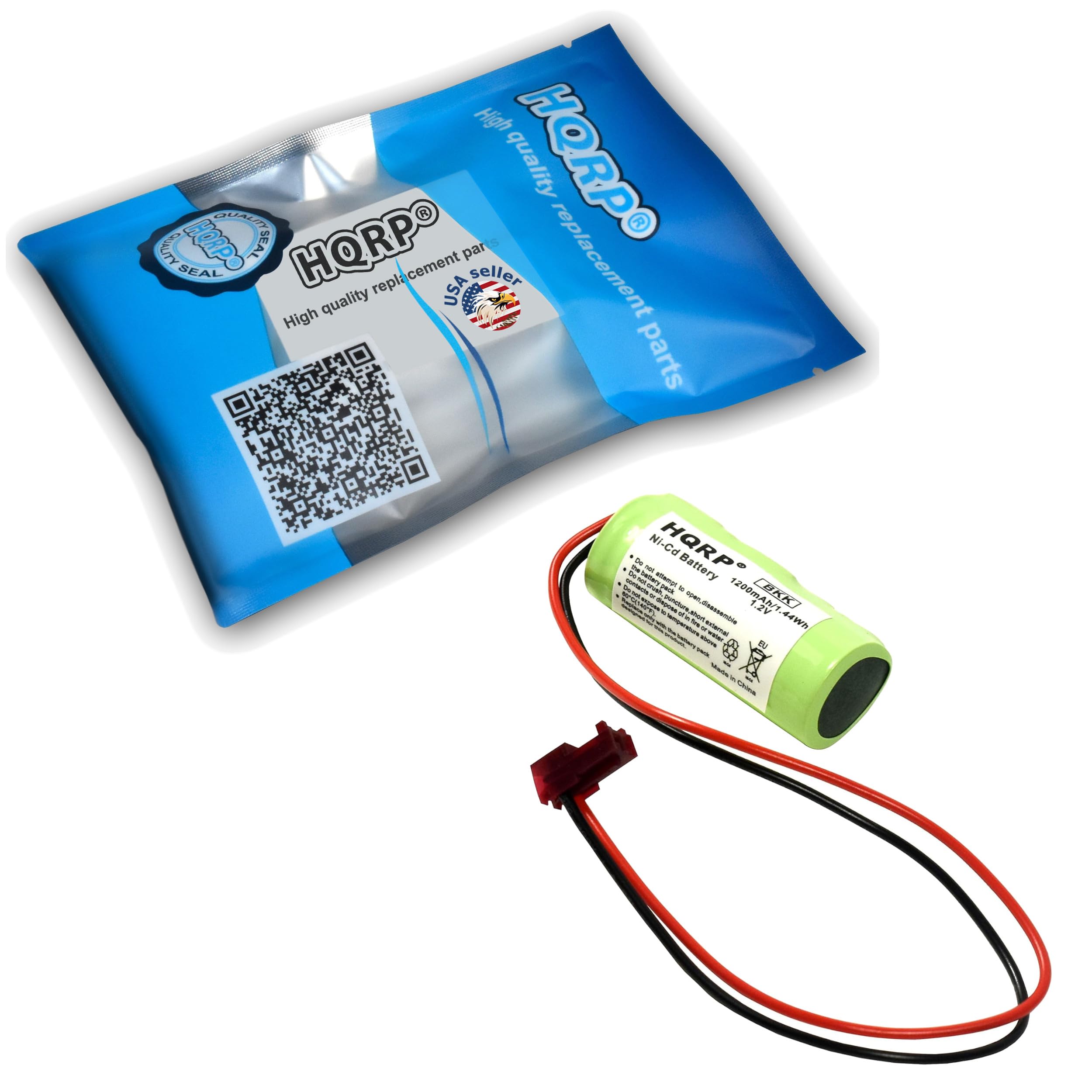 Hqrp 2-Pack Emergency Exit Light Battery Compatible With Lithonia Elb1P201Nb Elb1P201N2 Elb1P2901N Elb1P201N Anic1493 Lithonia 1009S00-Mz Elb0320 Grainger 4Wt20 Osa212 Nic1169 Ebe-33 Nicad 1200Mah