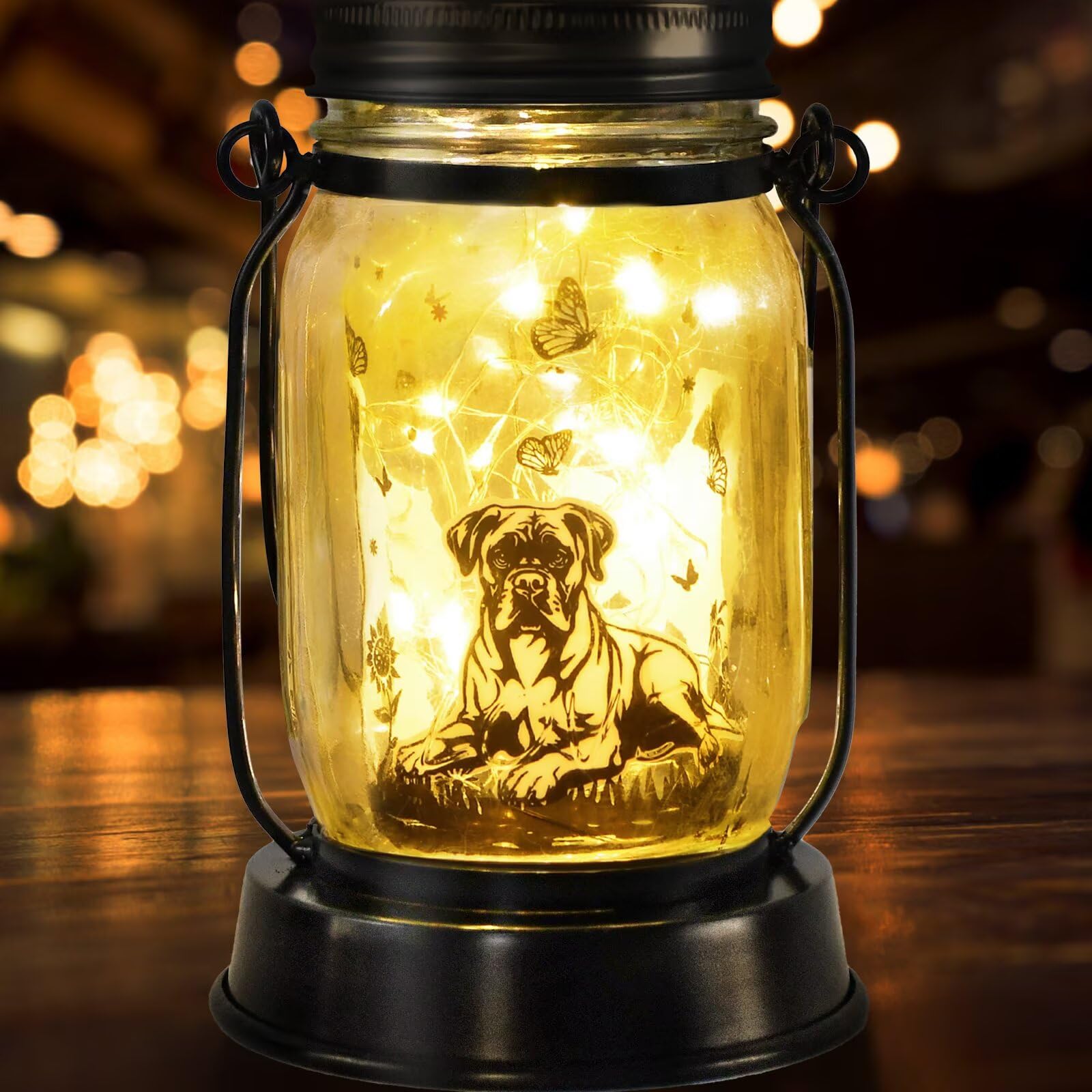 kyoryuger Boxer Dog Gifts for Women/Men Boxer Dog Lovers Solar Lantern Mom Birthday, Mothers Day, Solar Garden Decoration Outsid