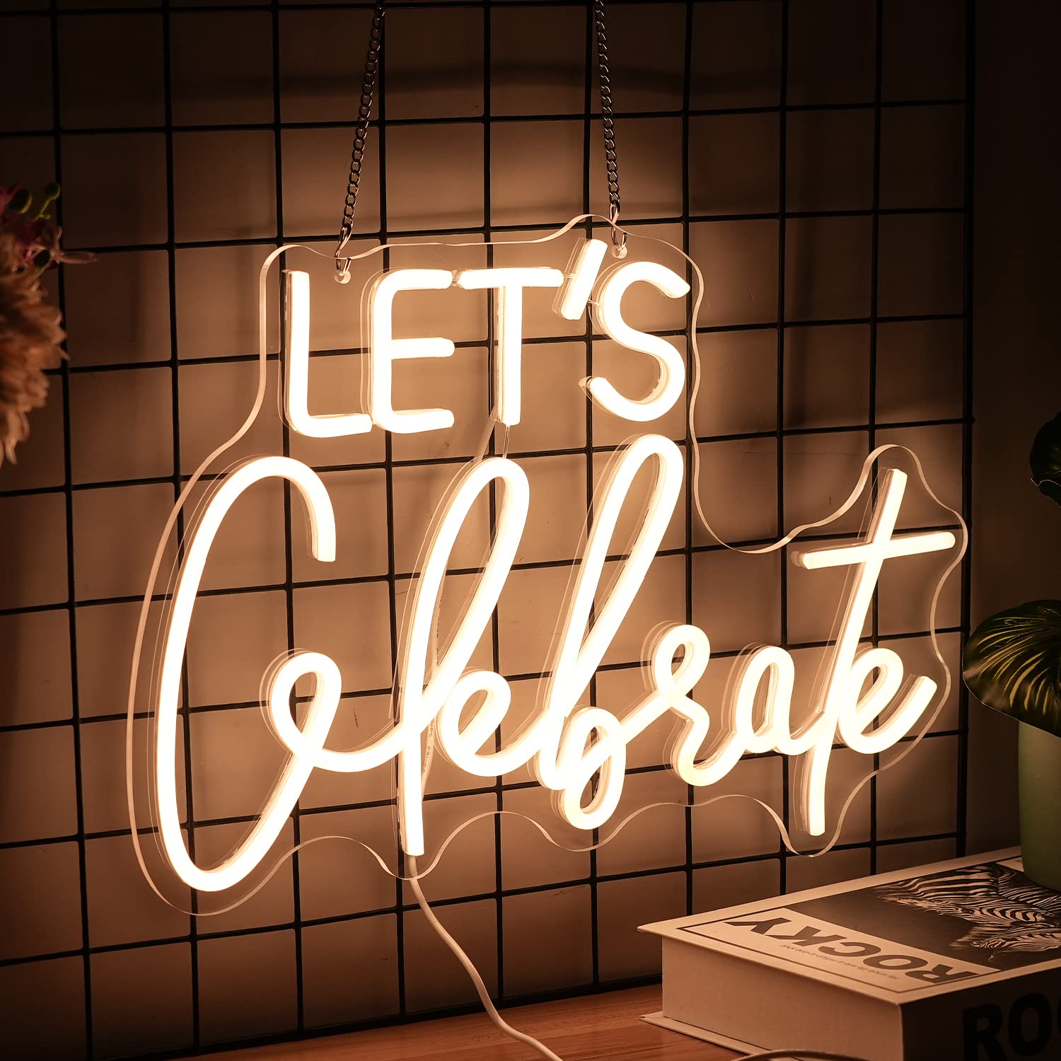 LISIGNVE Neon Sign Warm White Dimmable LED Light for Wall Decor, 16.5inx11.8in Acrylic, Perfect for Bedroom and Party Celebrations
