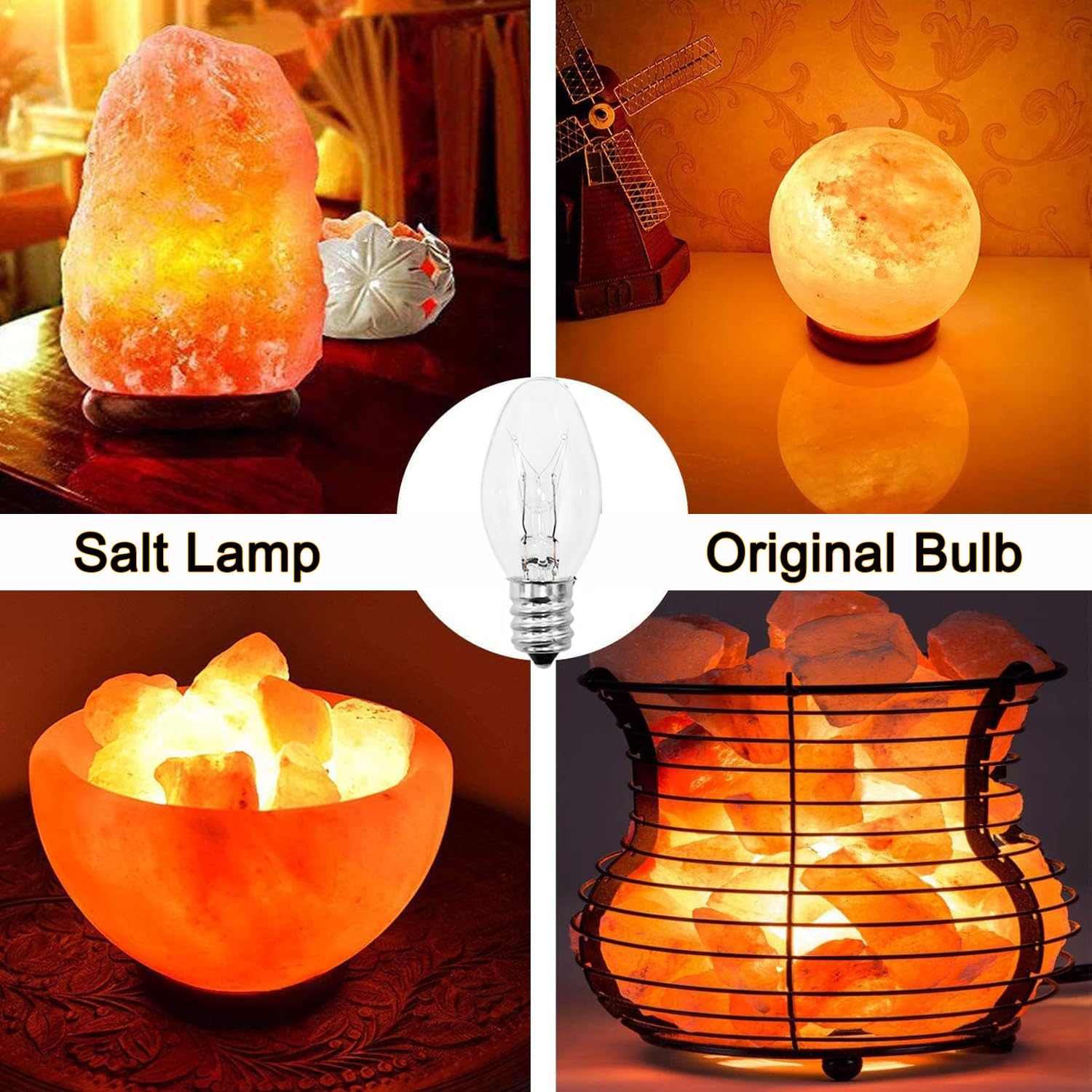 PaeorRorL Wax Warmer Bulbs, 15 Watt C7 E12 Base, 15 Pack for Scentsy Candle Warmers, 120 Volt
