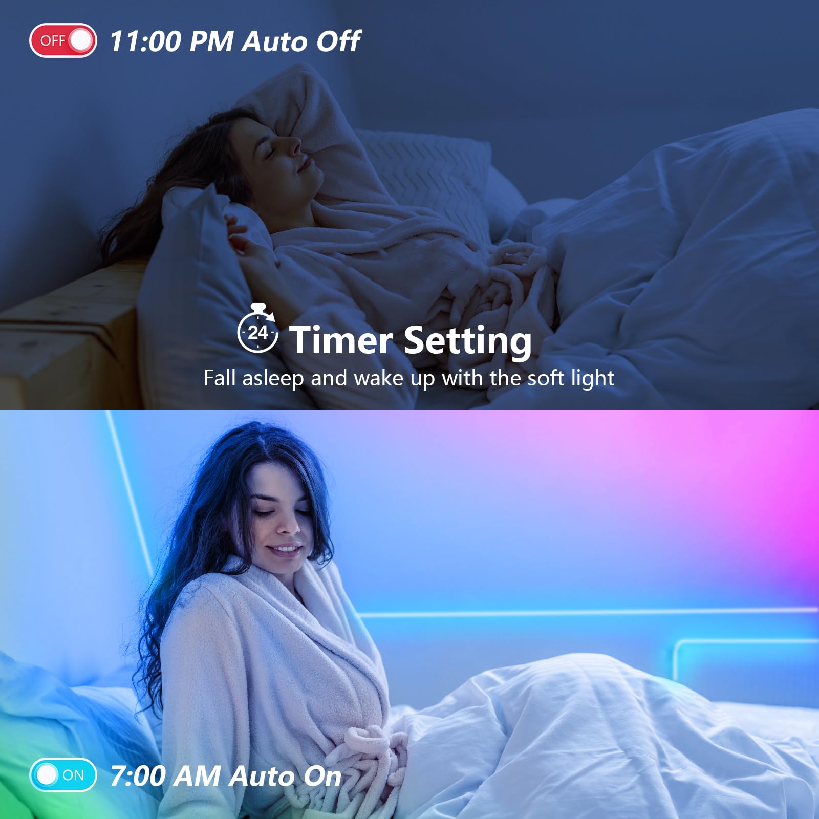 Sinwe 100Ft Led Lights For Bedroom,Music Sync Led Strip Lights With 44 Keys Remote And App Control,Color Changing Rgb Led Lights