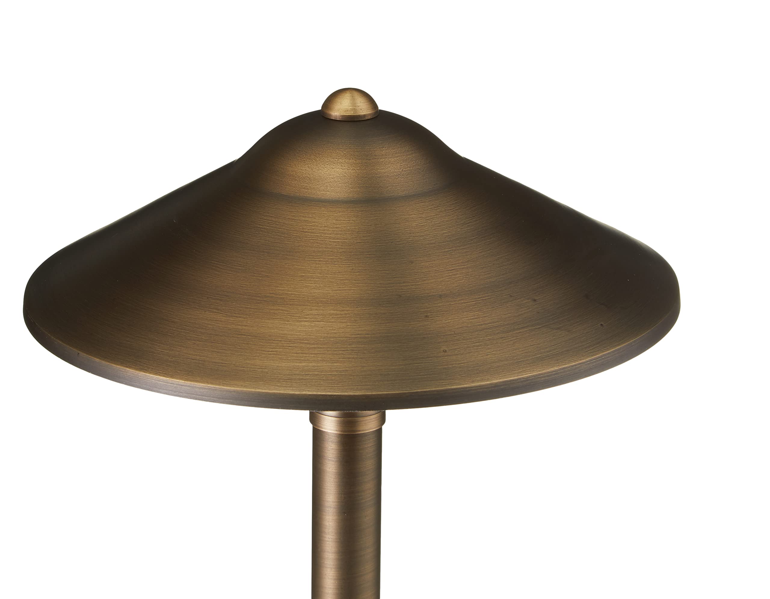 Volt Max Spread 12V Cast Brass Path Light (25'' Tall, 9'' Shade) With 3W 2700K Warm White G4 Led Bulb For Low Voltage Landscape