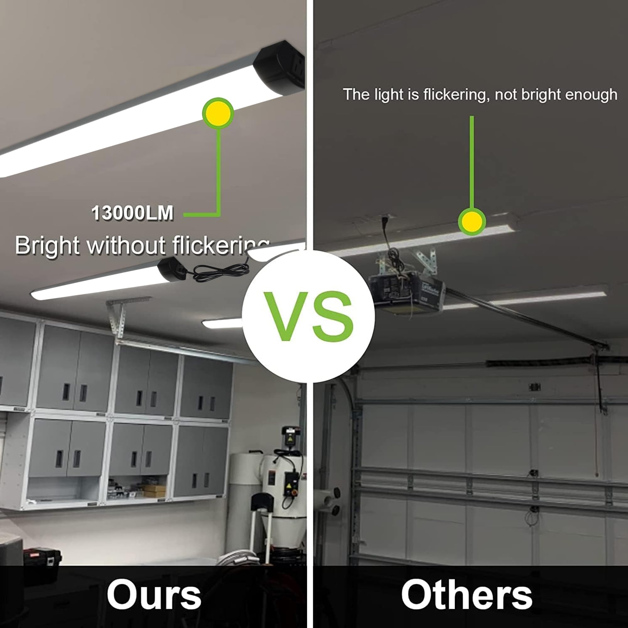 Hykolity 4Ft 120W Led Shop Light Linkable, 13000Lm(400W Equivalent), 5000K Utility Shop Lights For Garages, Workshops, Basements