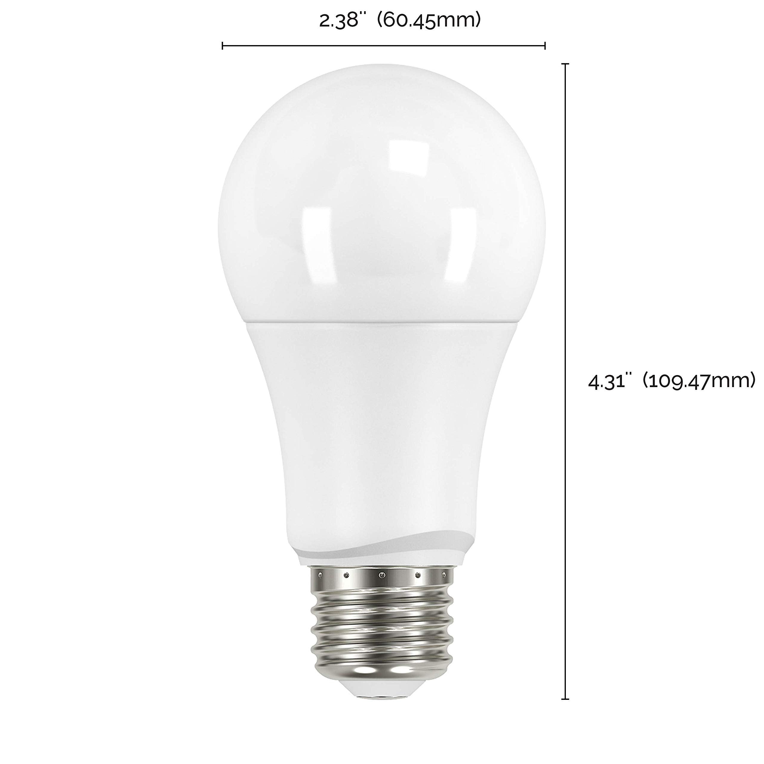 Satco Medium Light Bulb S29589, Frosted White, 3000K, 4.38 Inches, Medium Base, 220° Beam Angle, 4 Count