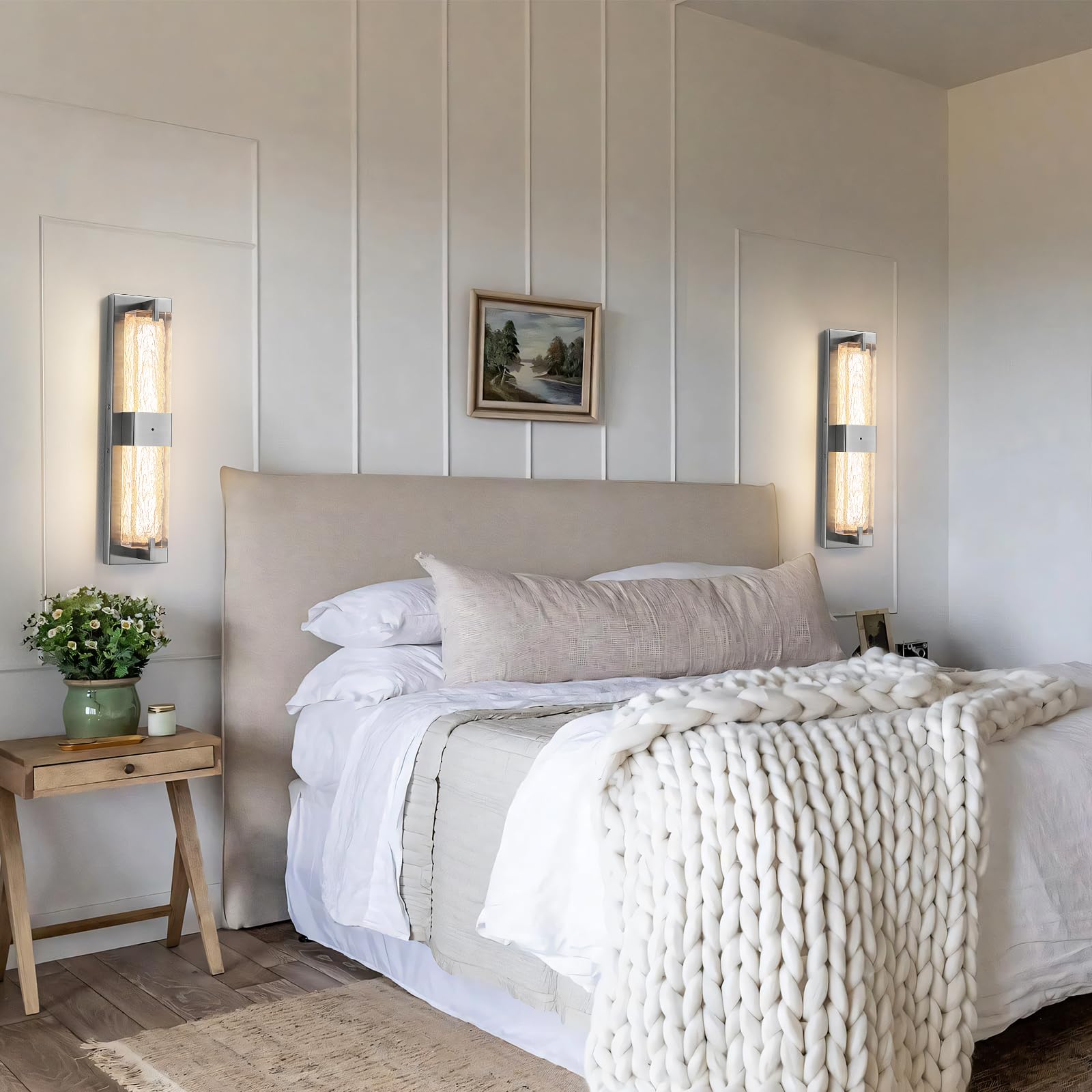 Battery Operated Resin Wall Sconce - Wireless Rechargeable Wall Light Nickel  Led Remote Wall Sconces Lighting  Modern Cordless Brass Vanity Light Fixtures For Living Room Bedroom Bathroom