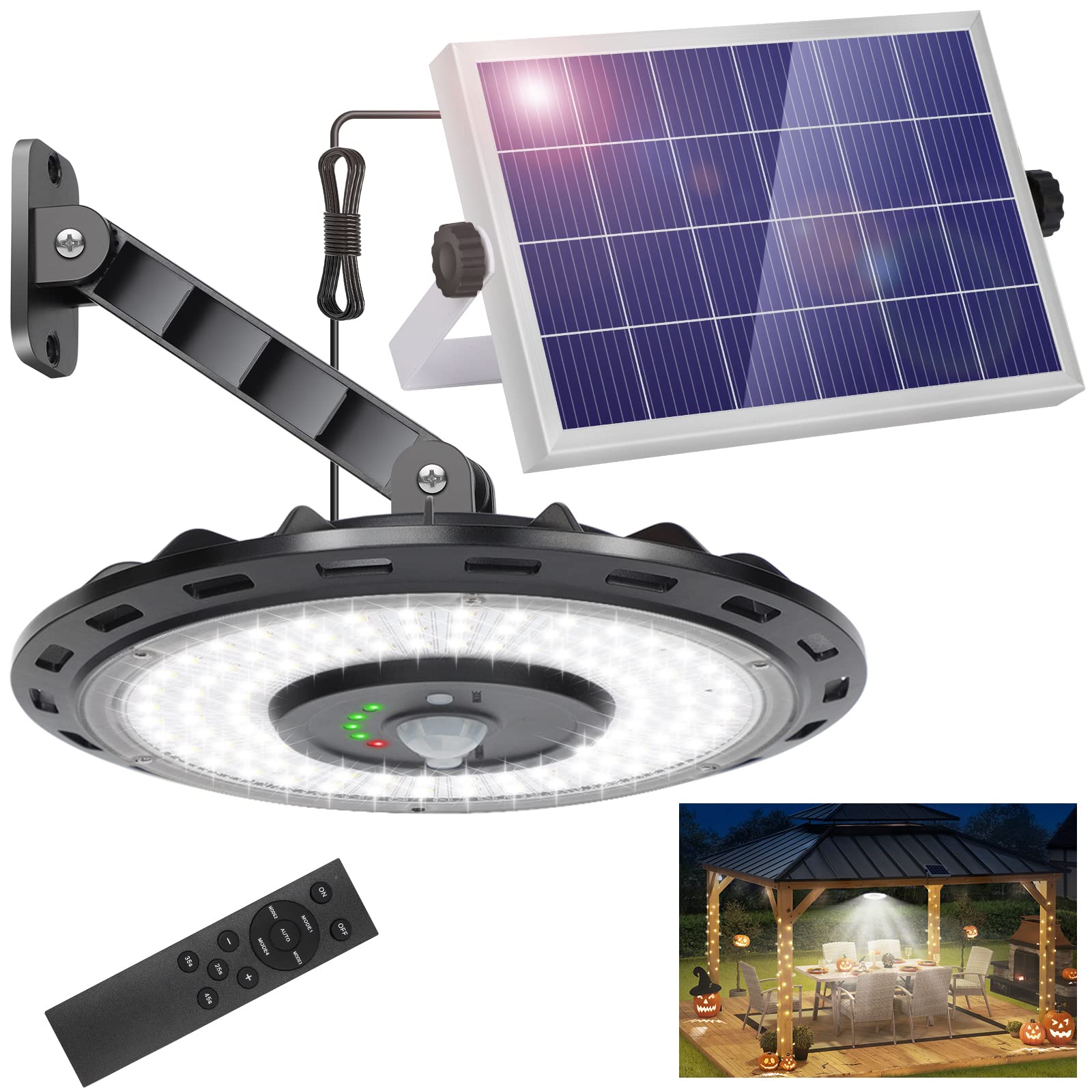 Ropelux Solar Lights 3000Lm Dimmable Motion Sensor, Ip65 Waterproof For Indoor/Outdoor Security