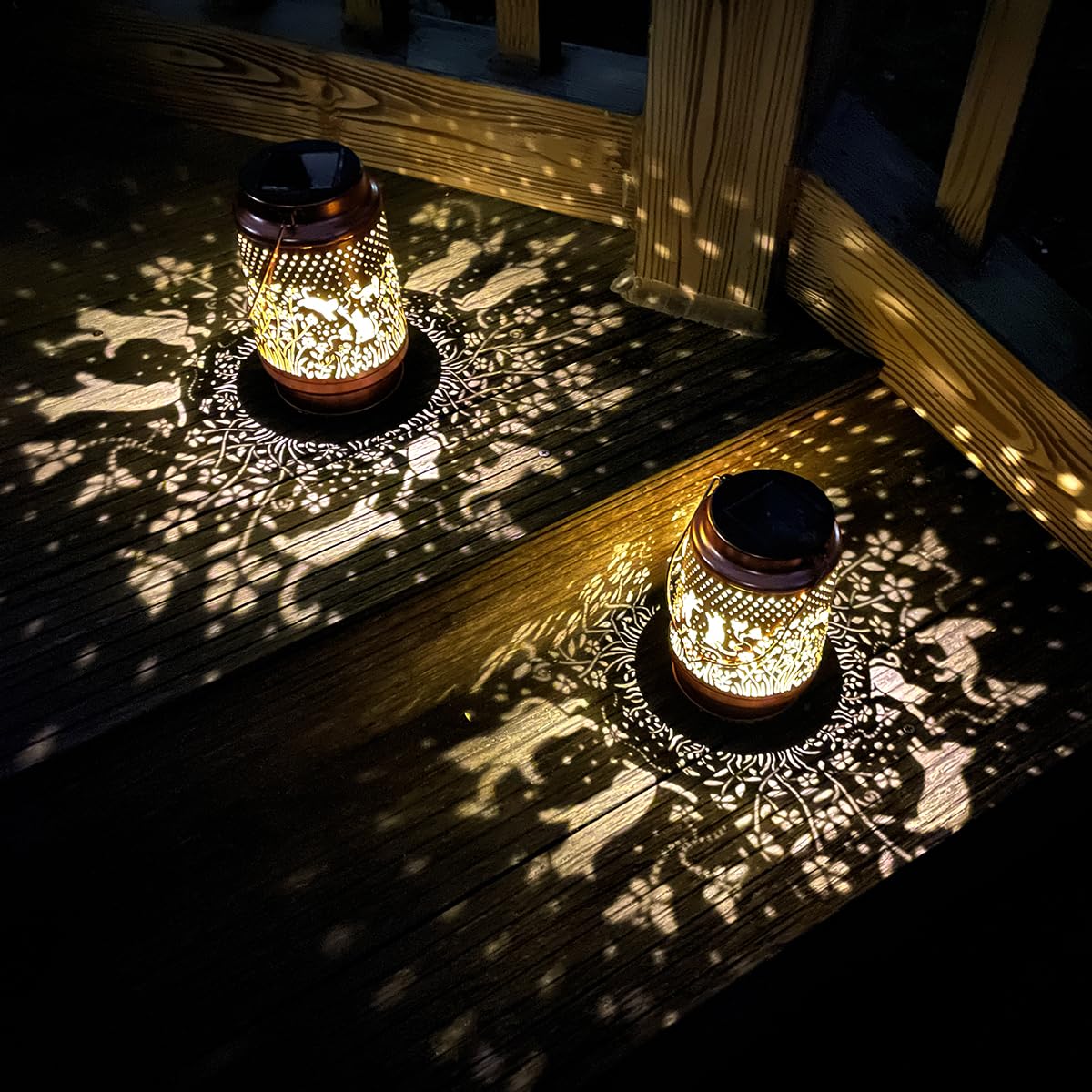 Doesen Cat Solar Lantern - Waterproof Metal Outdoor Light, Bronze, Model SL-MC01, Perfect Gift for Cat Lovers