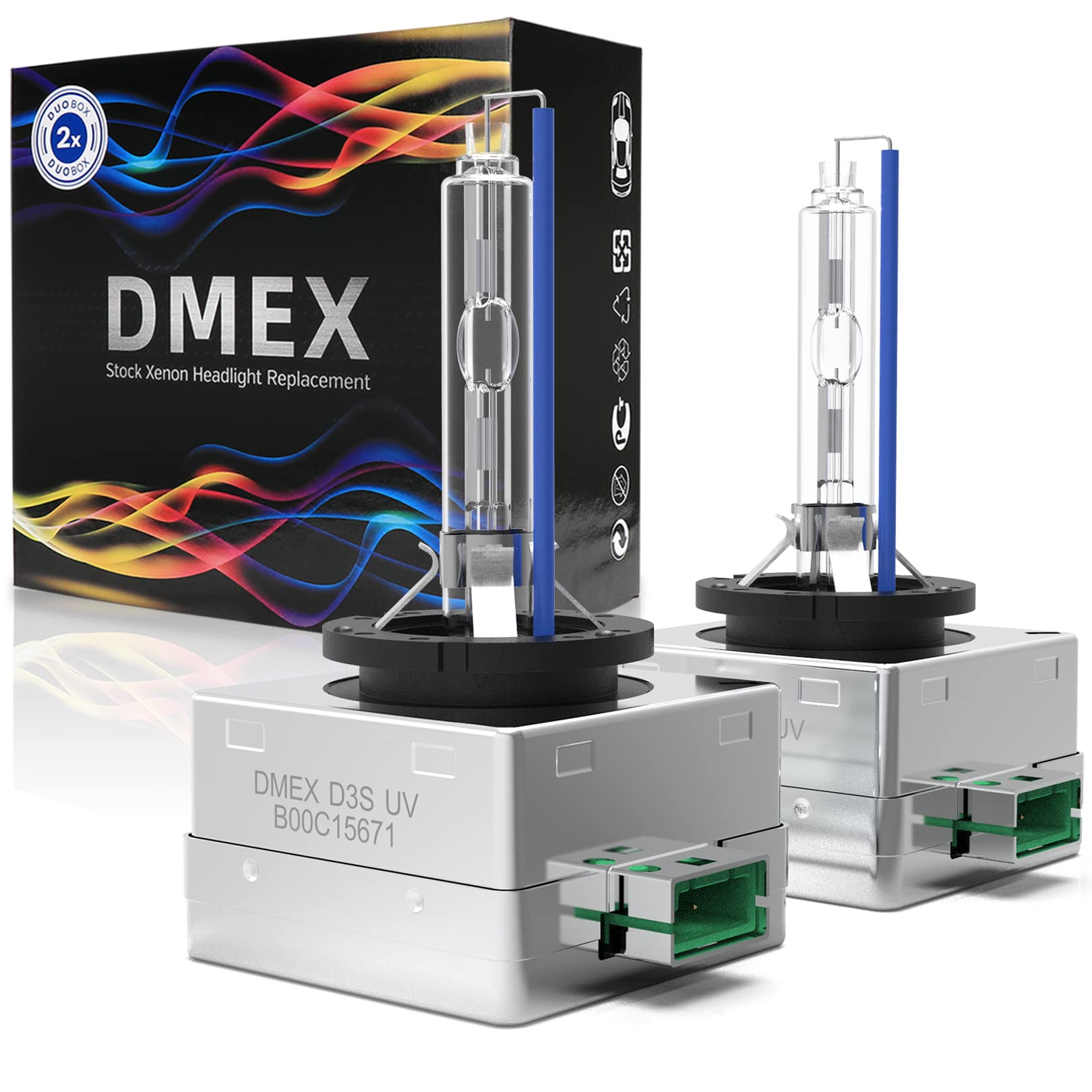 DMEX D3S HID Headlight Bulbs 6000K Cool White 35W Replacement Pack of 2