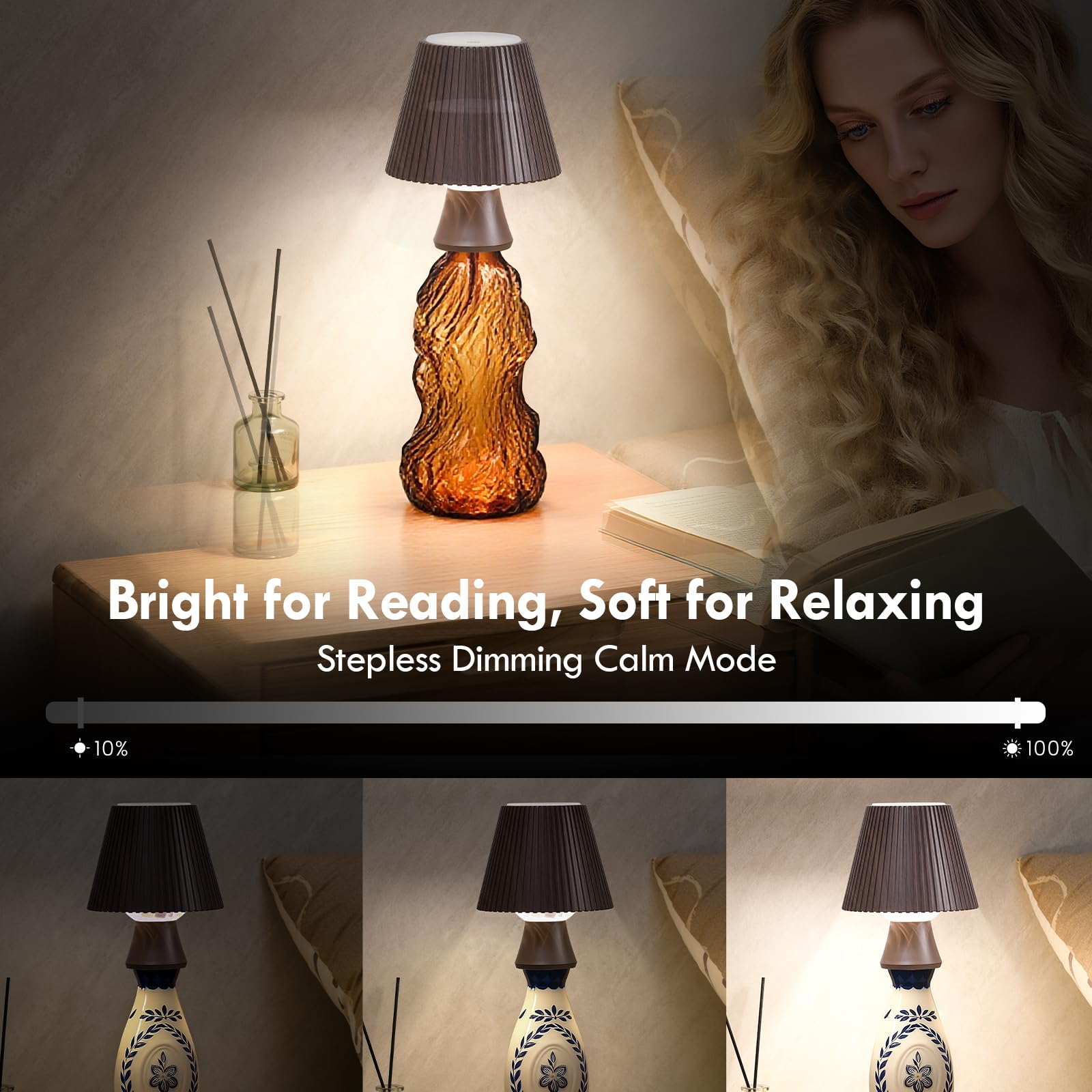 WILIT RGB Water Ripple Wine Bottle Lights, 5.12" x 6.1", Unique Home Decor, Wireless Night Light for Bedroom and Bar Accessories