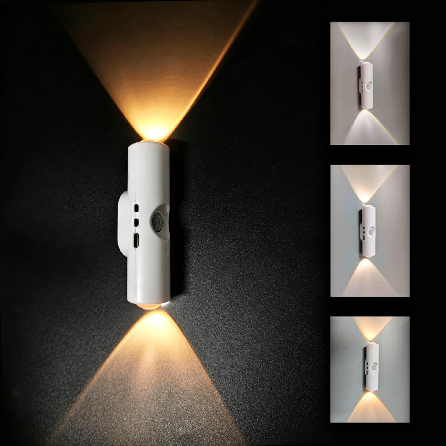 Yckeogln Motion Sensor Wall Lamp - Smart Indoor Night Light Wall Light, Stair Light Rechargeable Sensor Bathroom Light for Bathr