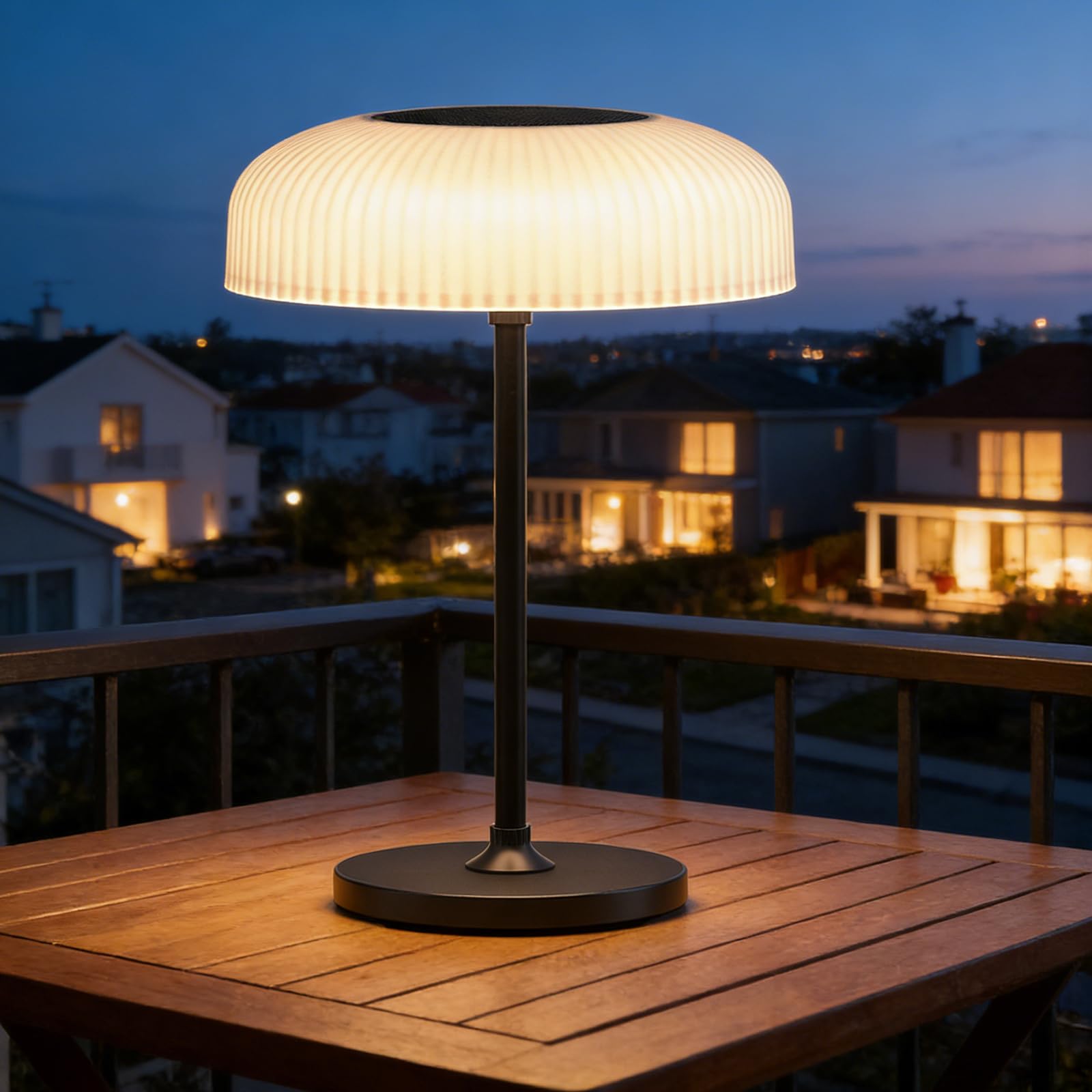 Nreonrick Cordless Mushroom Table Lamp, Portable Rechargeable Solar Night Light with Gesture and Touch Solar Table Lamps for Out
