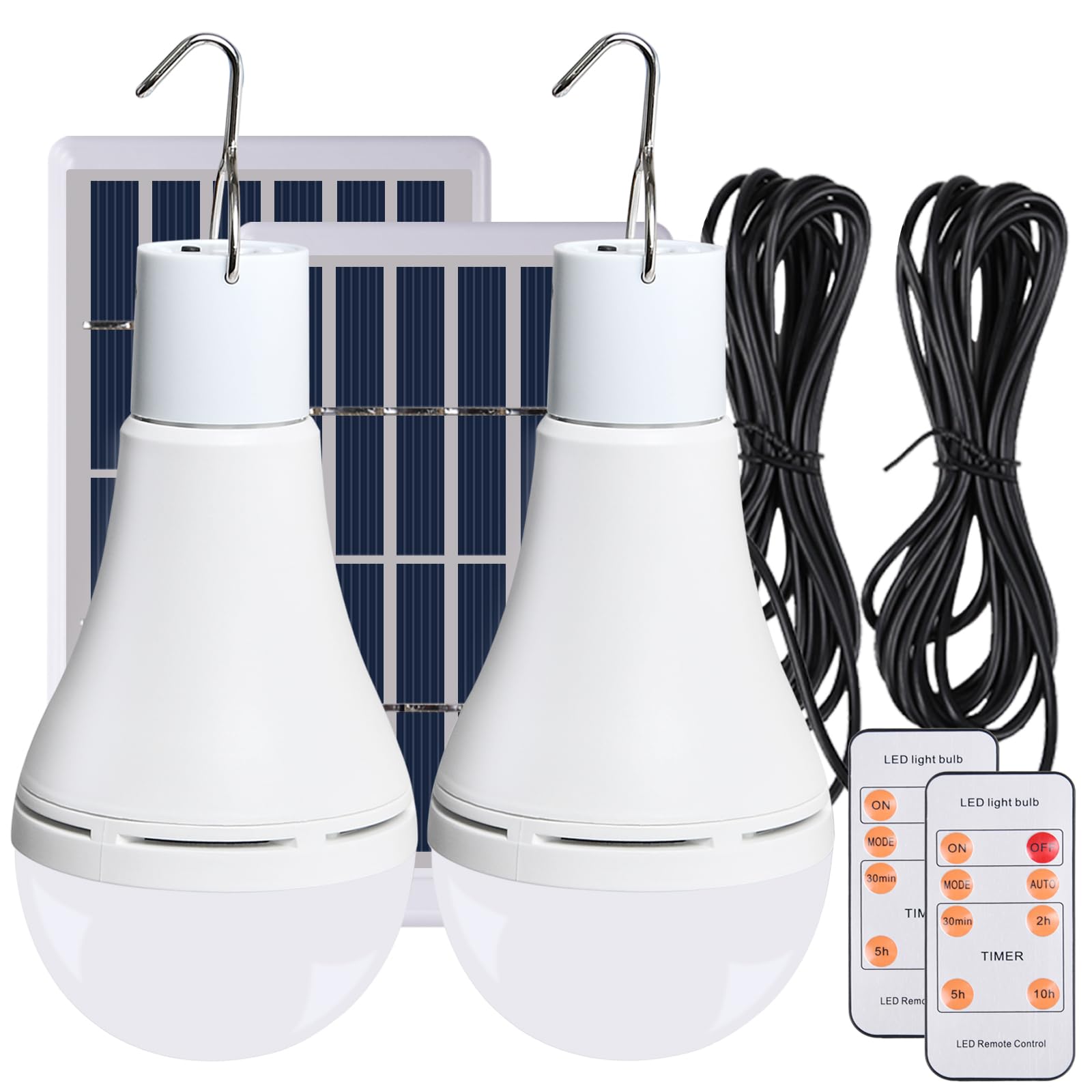 Beinhome Chicken Coop Light With Timer, Rechargeable Solar Light Bulbs For Indoor Home, Chicken Coop, Outdoor Camping Lamps For 
