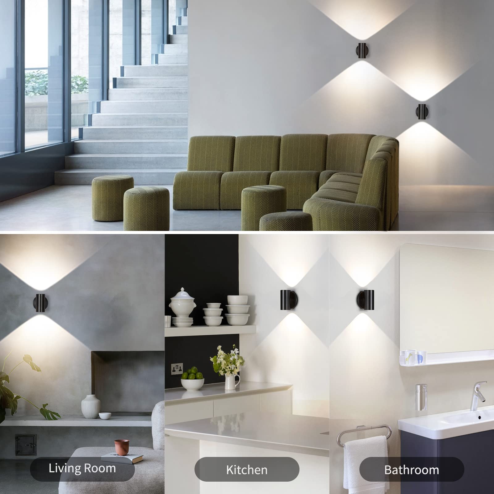 Tubicen LED Wall Sconce, Dimmable 7W Indoor Lighting, 5.4"H Cylinder, Dark Gray, Model T131471-SDG