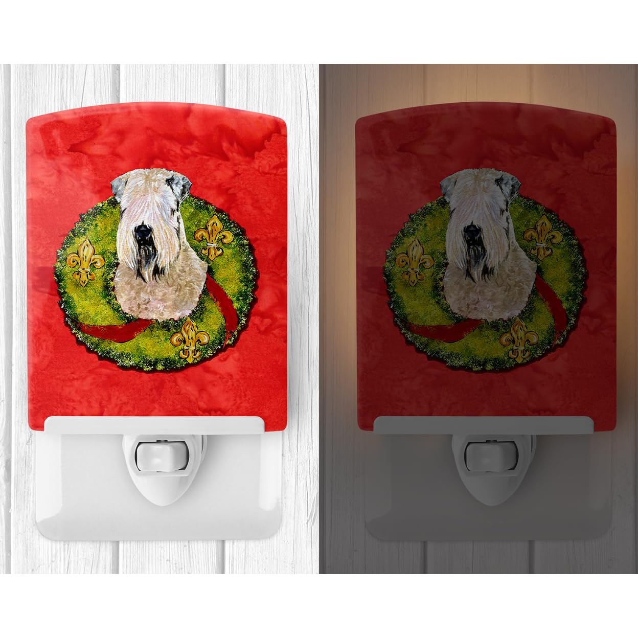 Carolines Treasures Ceramic Night Light Wheaten Terrier Soft Coated 6x4x3, UL-Certified for Bedroom, Bathroom, Nursery, Kitchen