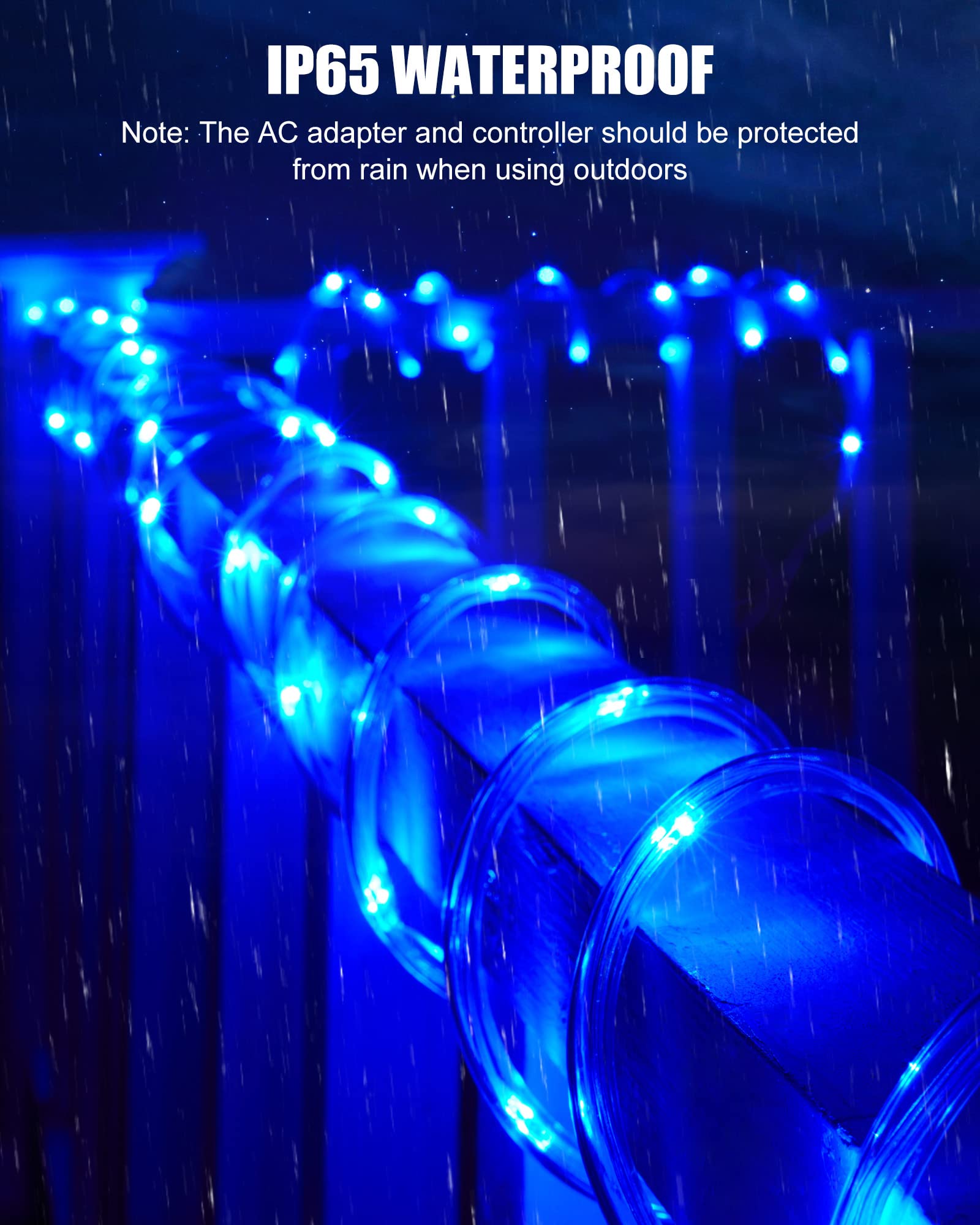 Minetom Color Changing Rope Lights - 99ft 300 LED Outdoor String Lights with Remote, Connectable, Twinkle Holiday Decoration