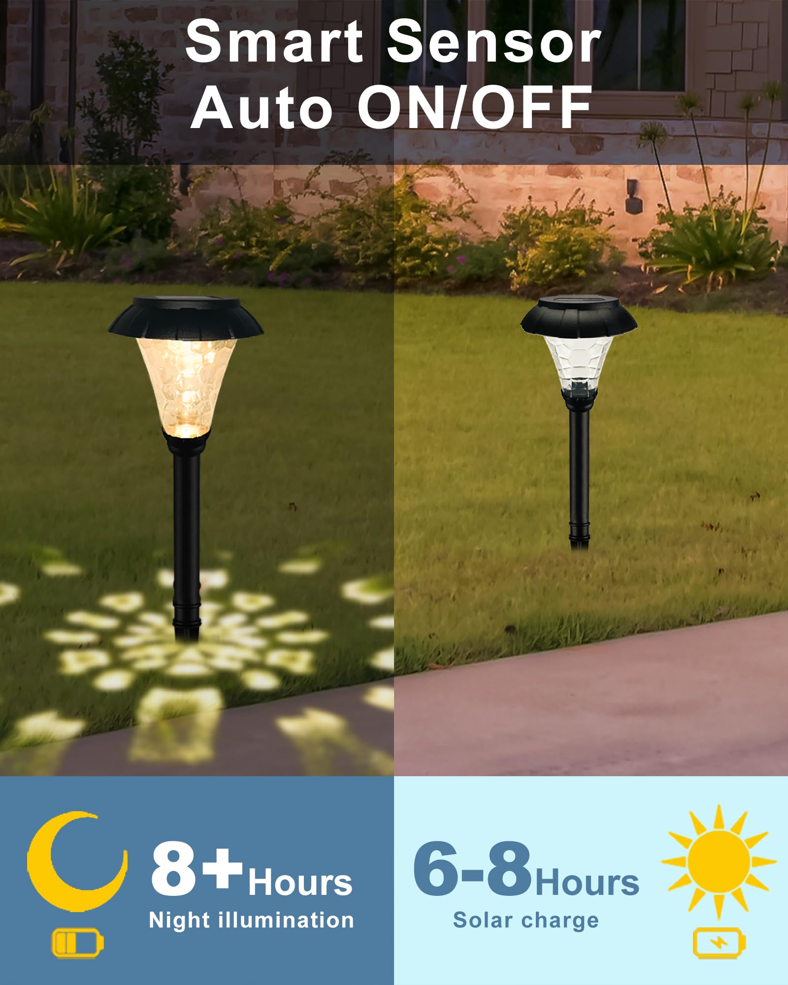 Lamtree Solar Pathway Lights,6 Pack Solar Lights Outdoor Waterproof,Outdoor Solar Lights For Yard,Lawn,Patios, Garden,Landscape,