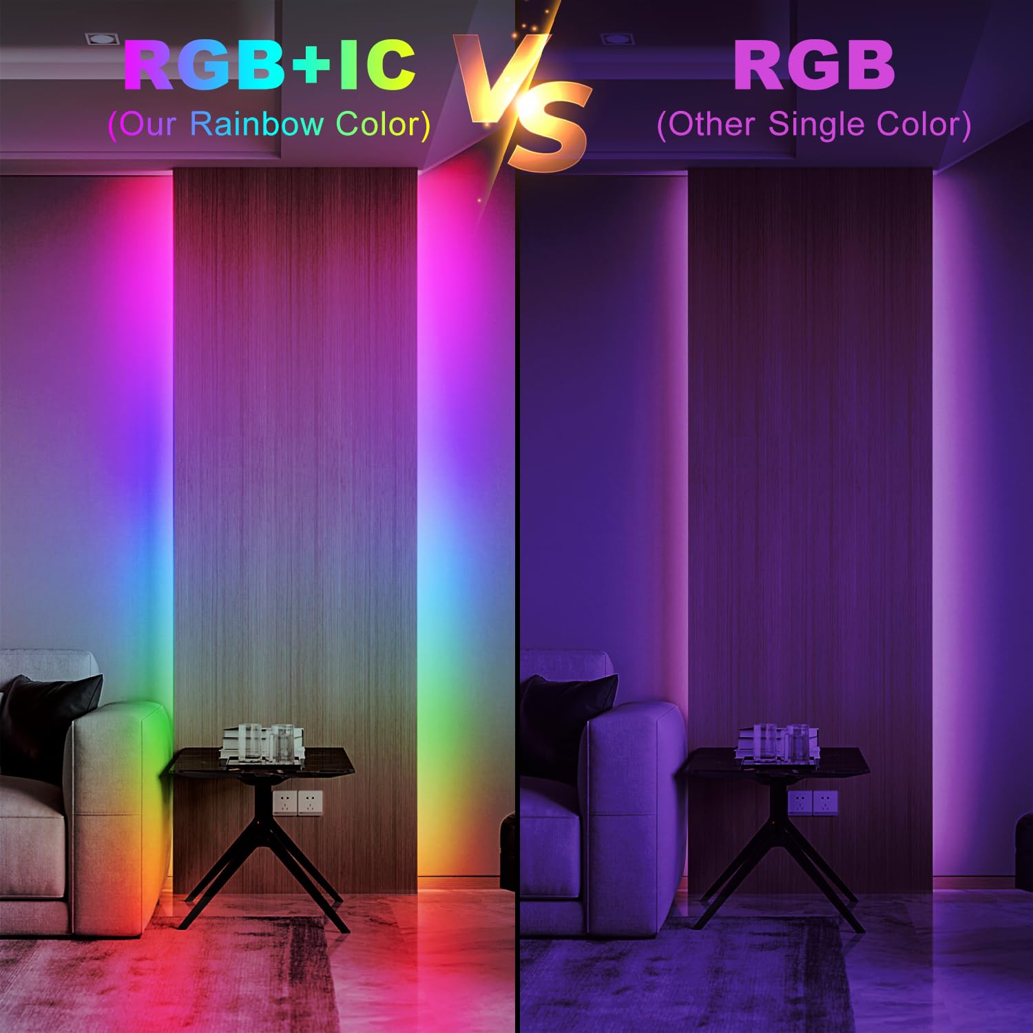 DAYBETTER RGB LED Strip Lights, 16.4FT, Bluetooth APP & Remote Control, Multicolor, Model TC80115020H-V2