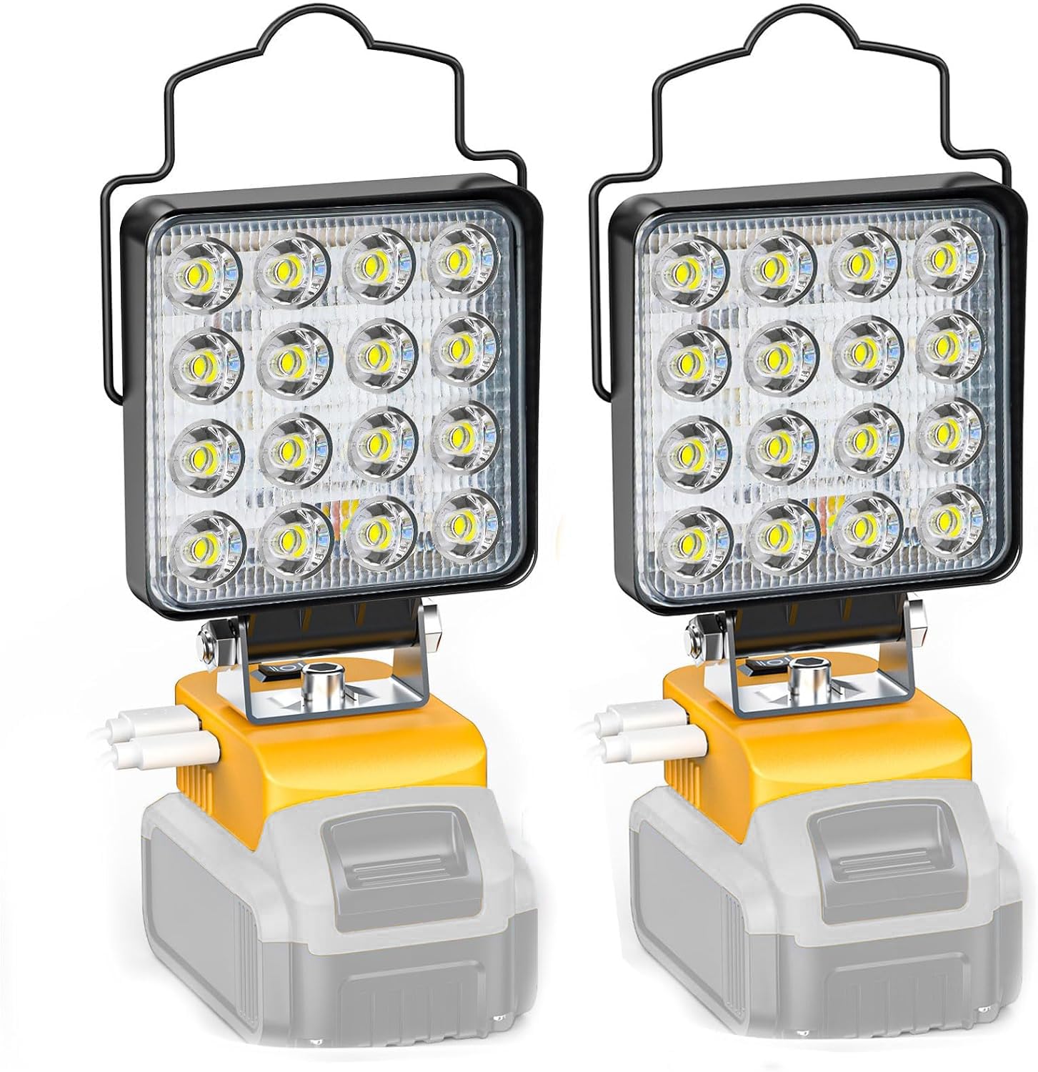 Cordless LED Work Light for DeWALT 20V: Ecarke 20v Work Light with Low Voltage Protection - USB&Type-C Charging Port Battery Wor