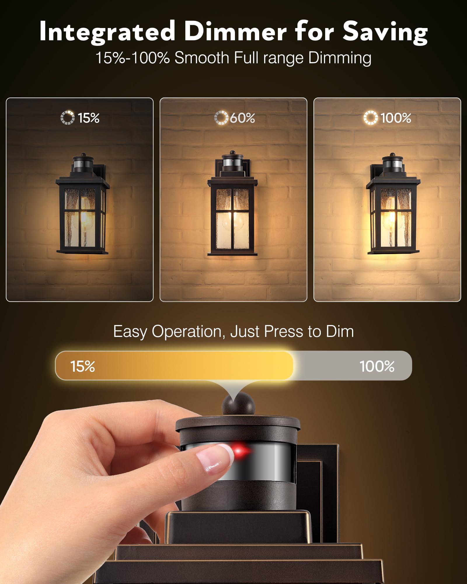 Vianis Motion Sensor Exterior Lighting Fixtures For House  Oil Rubbed Bronze With Gold Trim Dusk To Dawn Outdoor Porch Light  Waterproof Outdoor Garage Lights Wall Mount  Outside Wall Sconce For Coach