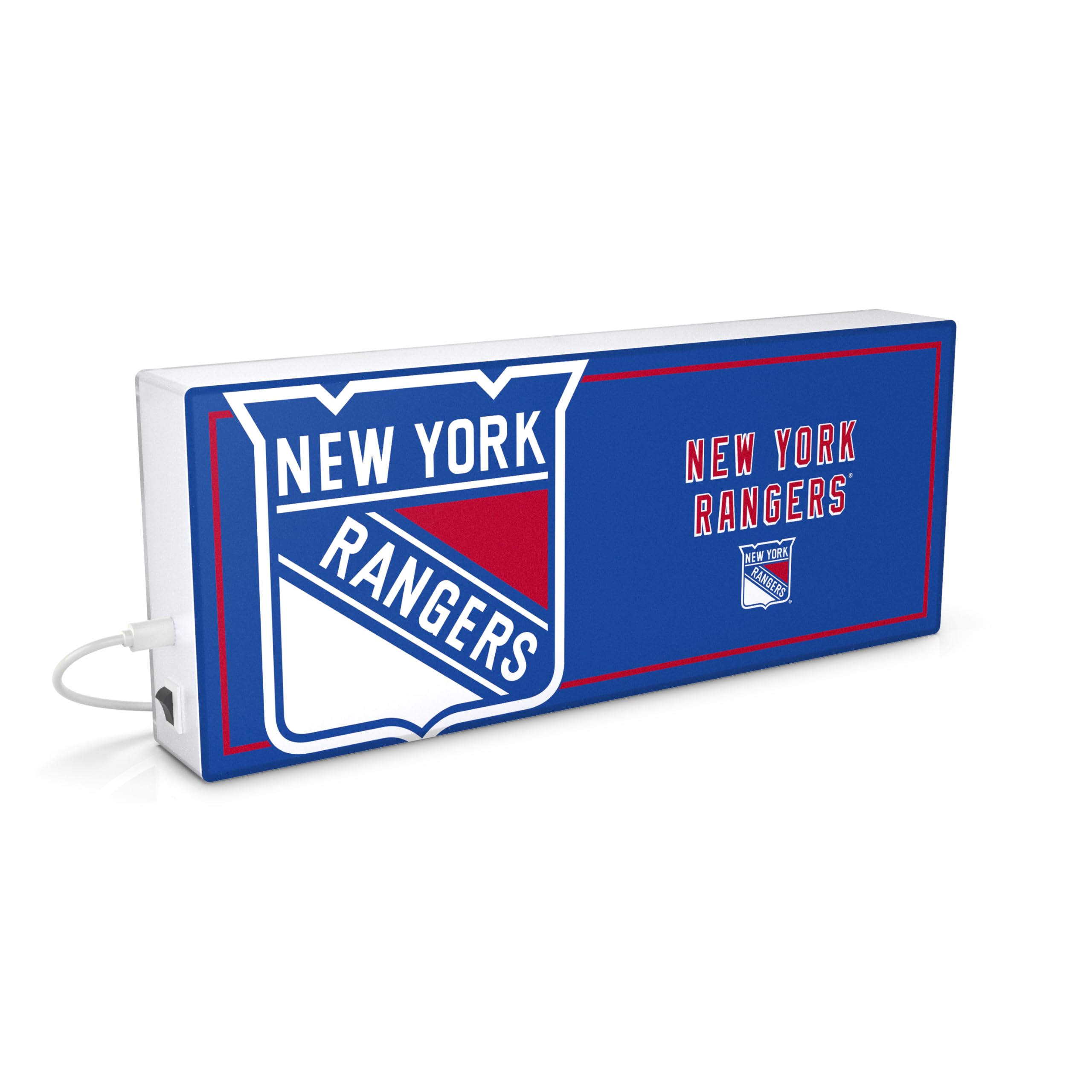 SOAR NHL LED Ambience Light Box: Elevate Your Space with Officially Licensed Wall D  cor, New York Rangers
