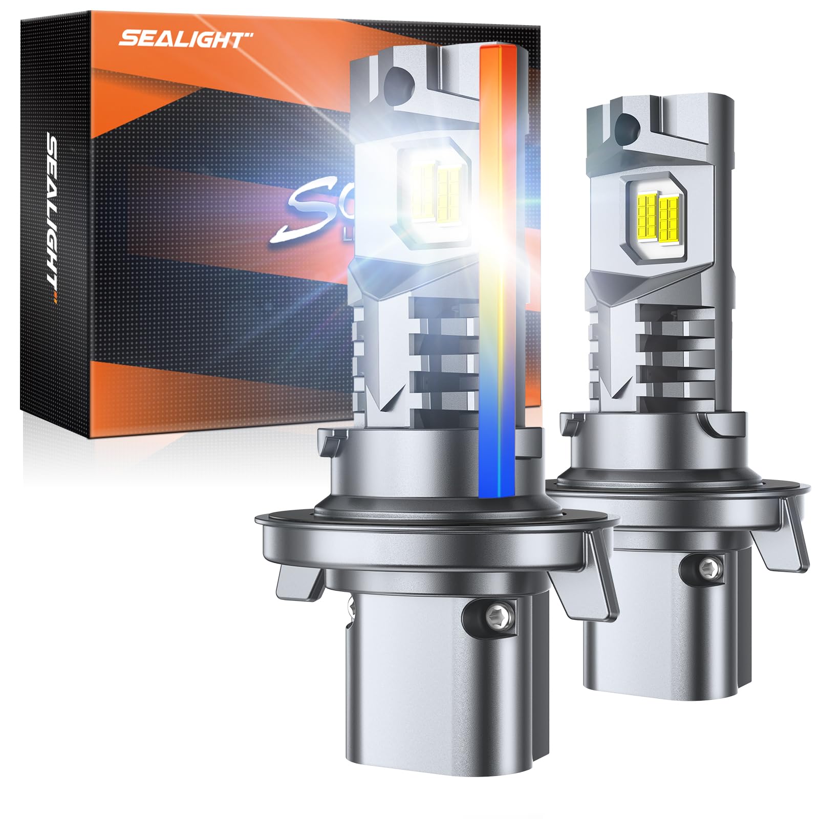SEALIGHT H13 Fog Bulbs 38000LM, Extra Wide View, 6500K, Cooling Fan, Pack of 2, White