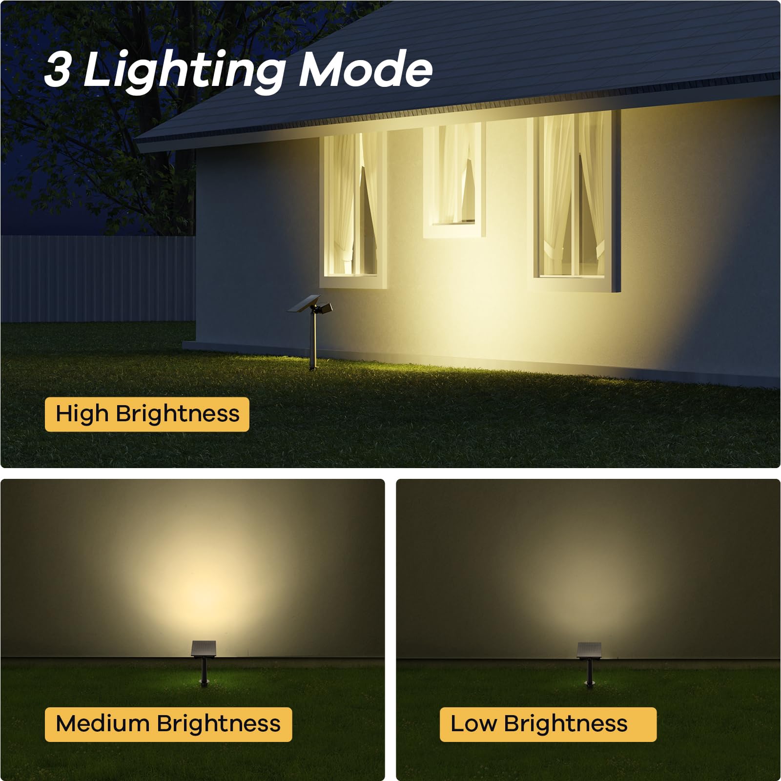 Consciot Solar Spot Lights Outdoor, 600LM, IP65 Waterproof, 360° Adjustable, Warm White, 4 Pack