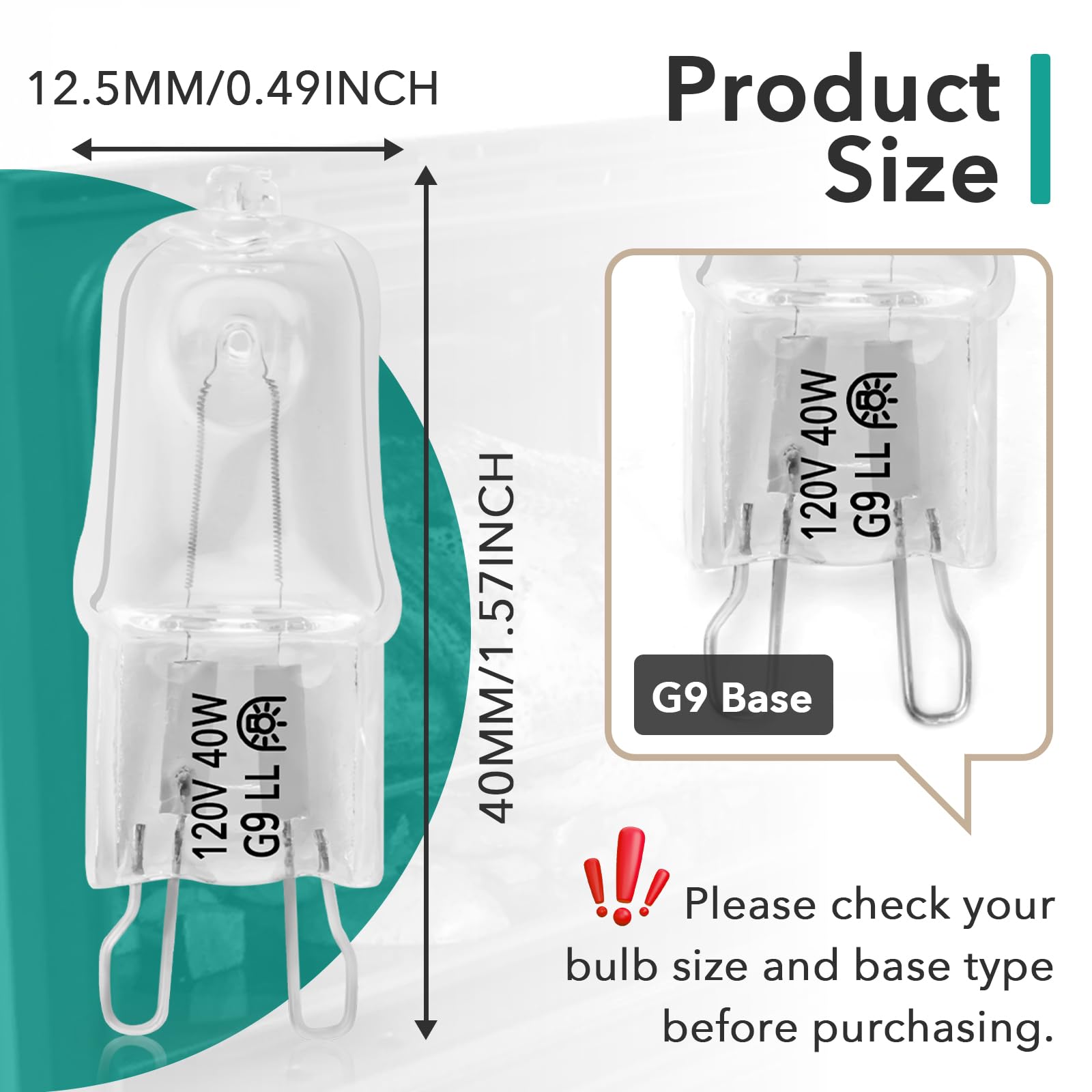 4Pcs Wb25T10102 Lamp Halogen Bulb - G9 Bulb 40W 120V (Replaces 318946400, 3025992, Wb08T10045) - Oven Light Bulbs Compatible Wit