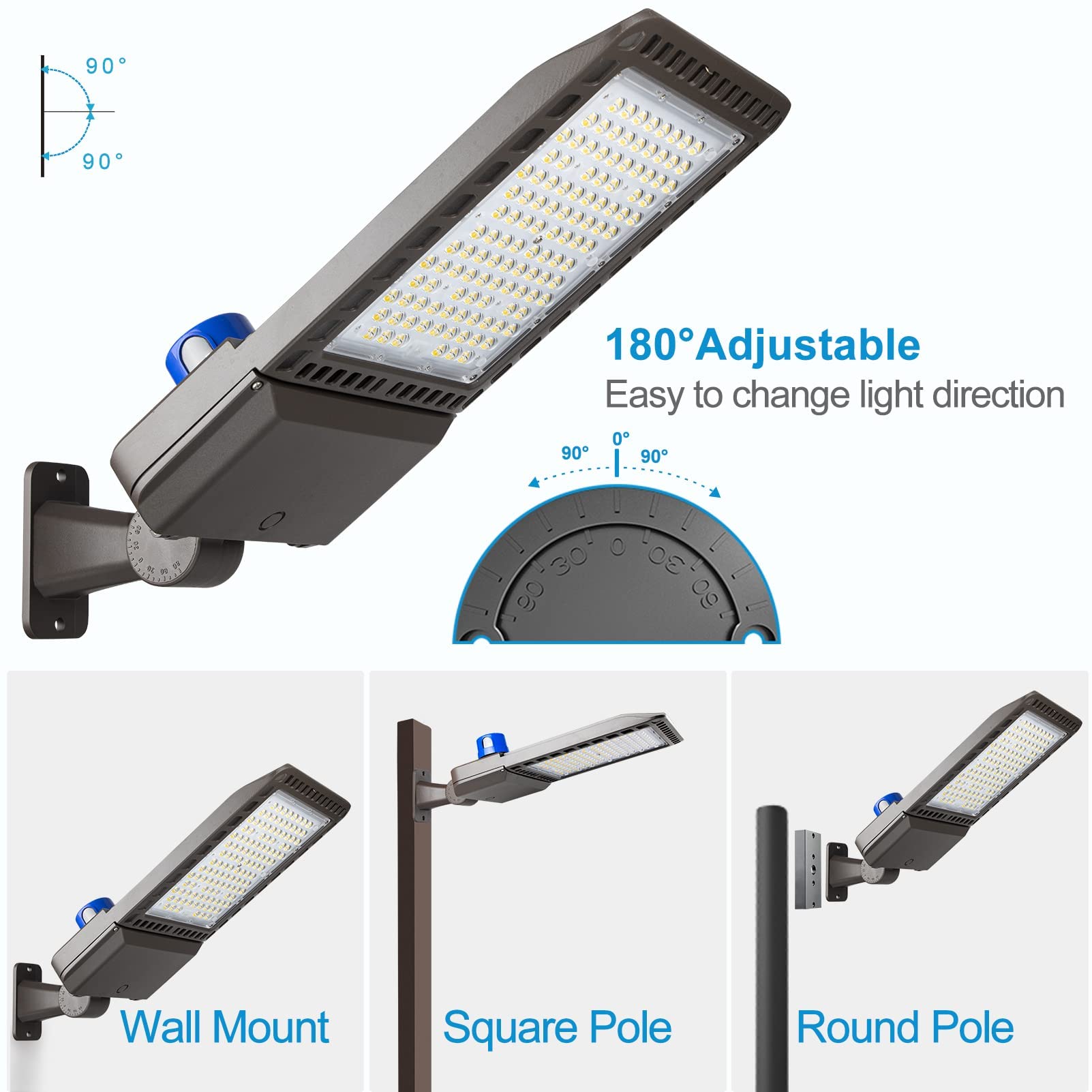 Lightdot LED Parking Lot Light 420W Dusk to Dawn 2-Pack Aluminum Brown LSB-04-A-2P