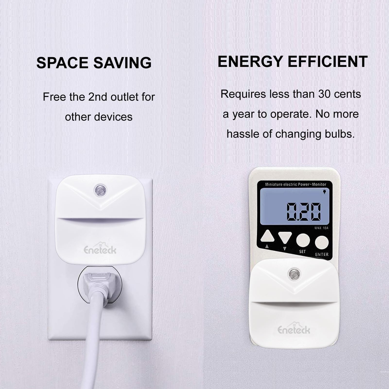 Eneteck LED Night Light Plug-in with Dust to Dawn Sensor, Small, Plastic, Red Light, 6 Packs