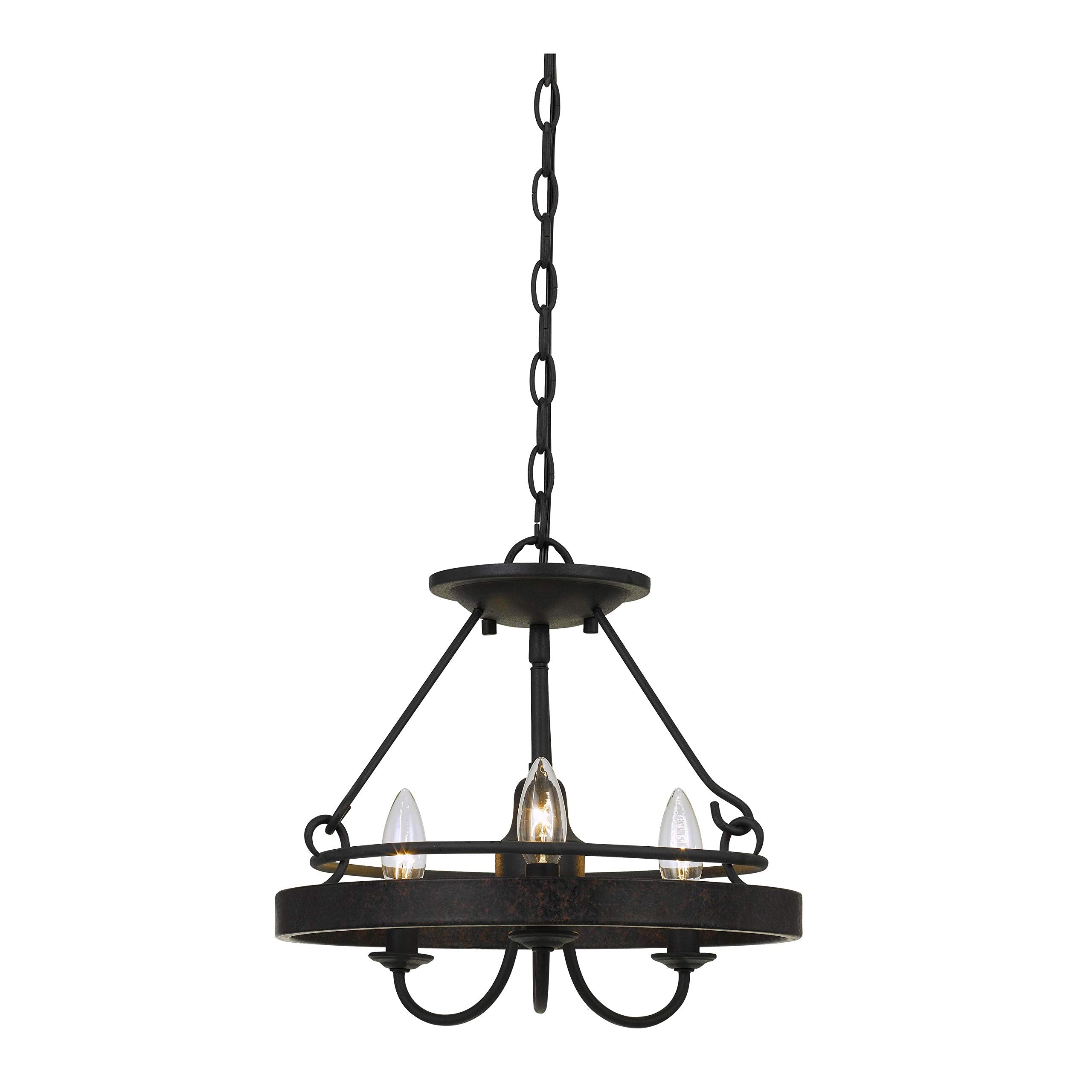 Benzara Metal Frame Pendant Light, 60in Length, 3 Watt, Textured Gray, Hardwired Switch, Model BM224944