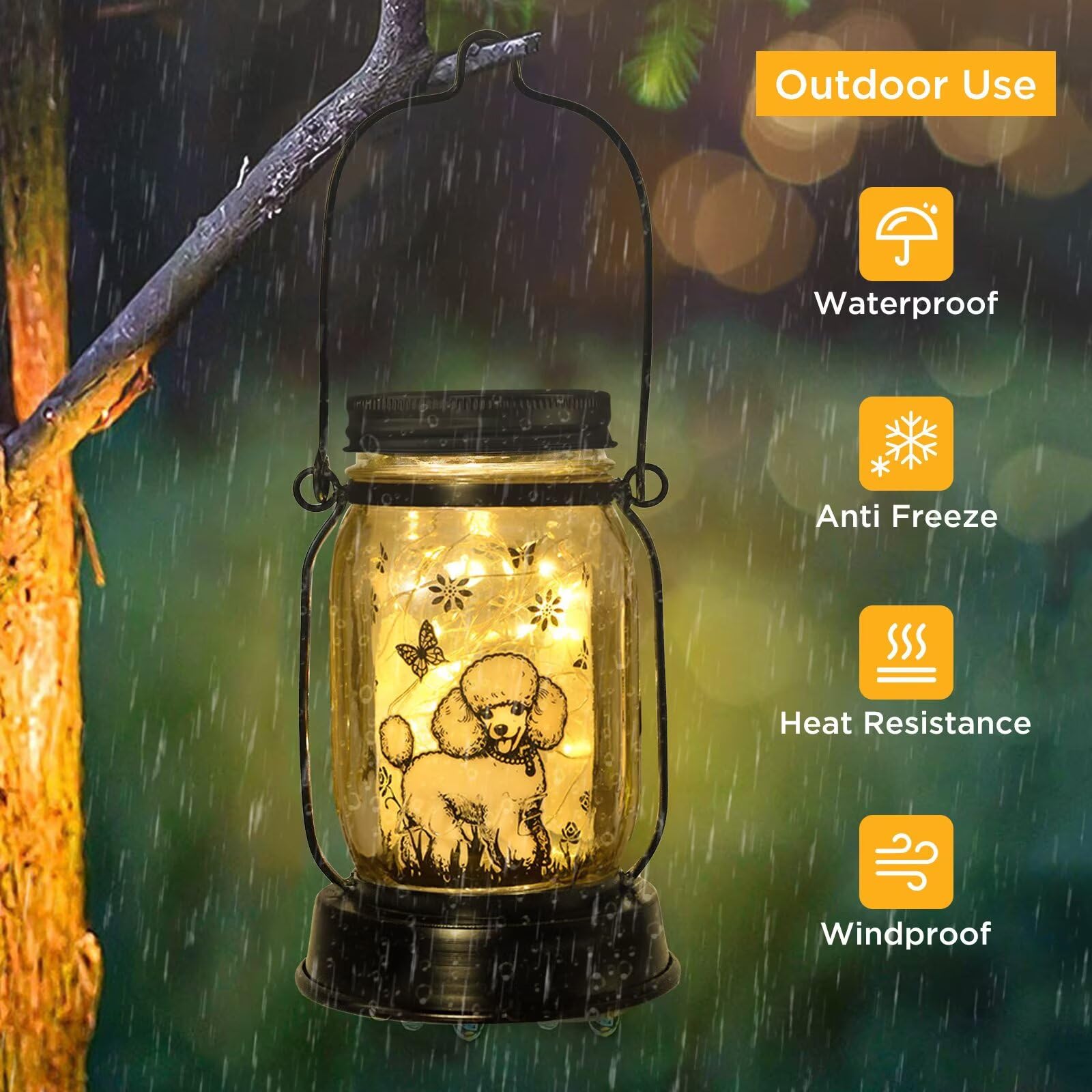 Poodle Gifts For Women/Men, Poodle Solar Lanterns Dog Mom Birthday, Dog Lovers Lantern, Pet Loss Pet Memorial Lights, Solar Gard