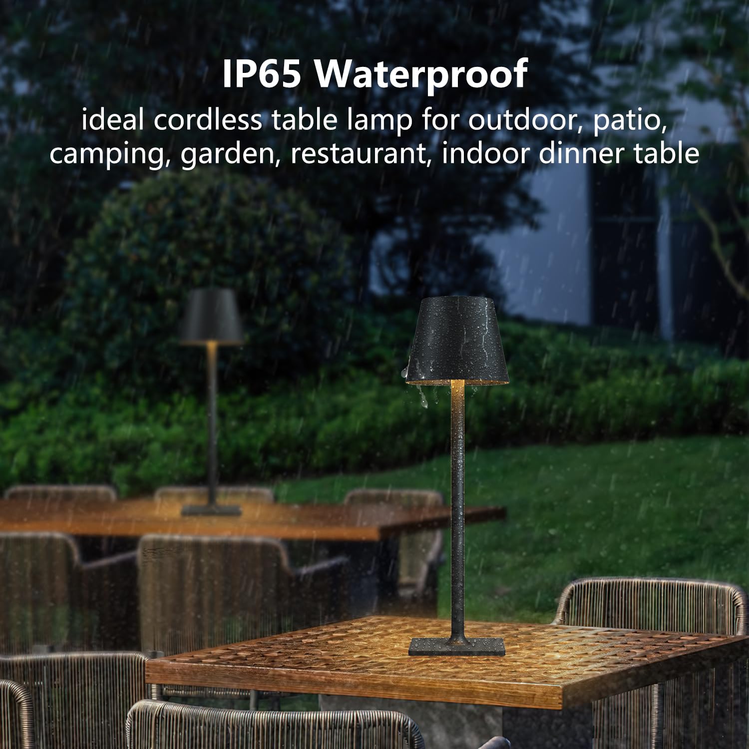 Fizrice Cordless Table Lamp Rechargeable Lamps: 6000Mah Battery Operated Table Lamp Outdoor Waterproof, Touch Control, Portable