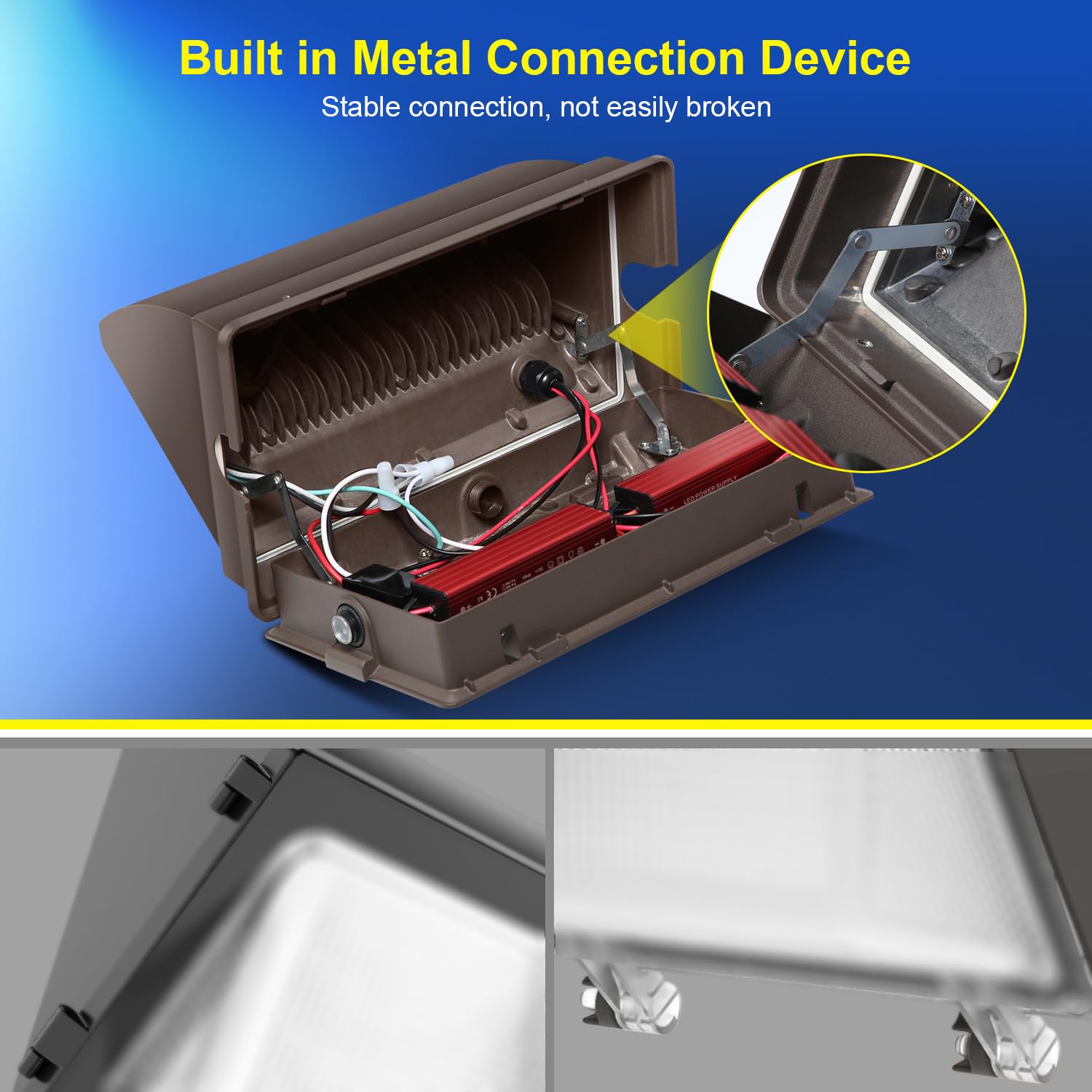 Biritalo Led Wall Pack Lights Outdoor Dusk To Dawn Photocell 800W Eqv Bright 18000Lm Led Exterior Buildings Security Lighting 5000K 120W Led Flood Wall Light 100V-277V Ip65 Waterproof For Yard 6 Pack