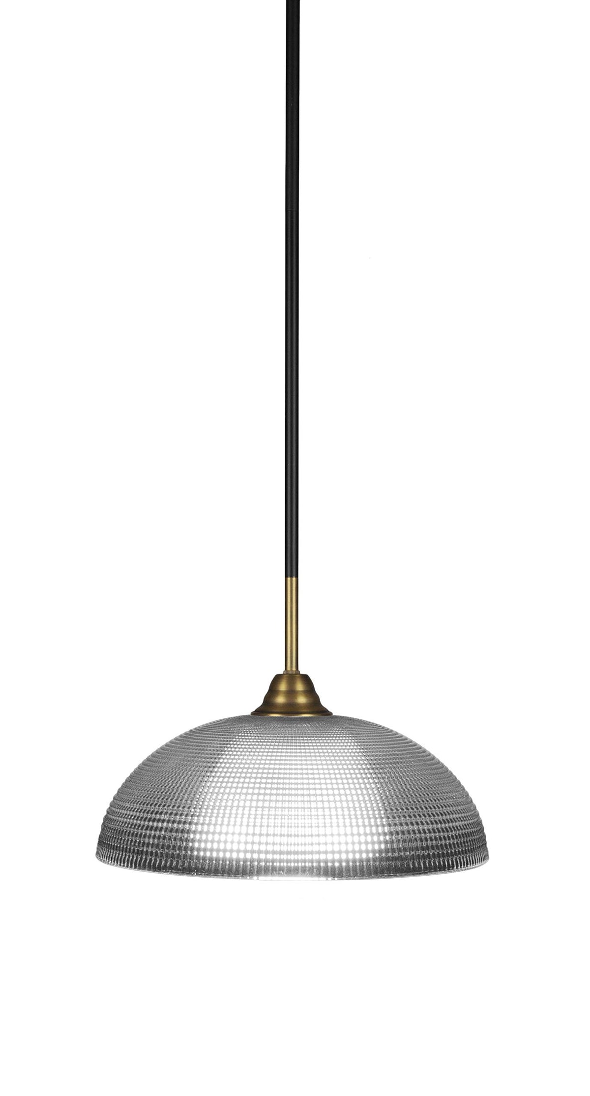 Toltec Lighting Paramount 1 Light Mini Pendant in Matte Black & Brass (3401-MBBR-540)