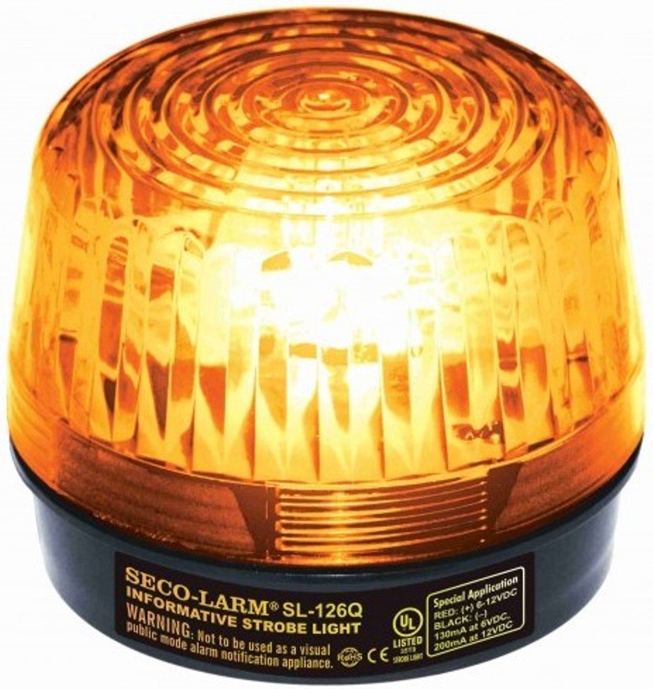 Seco-Larm Sl-126Q/A Xenon Tube Strobe Light, Amber, Easy 2-Wire Installation, Low Current Consumption, 300 Continuous Hours Life