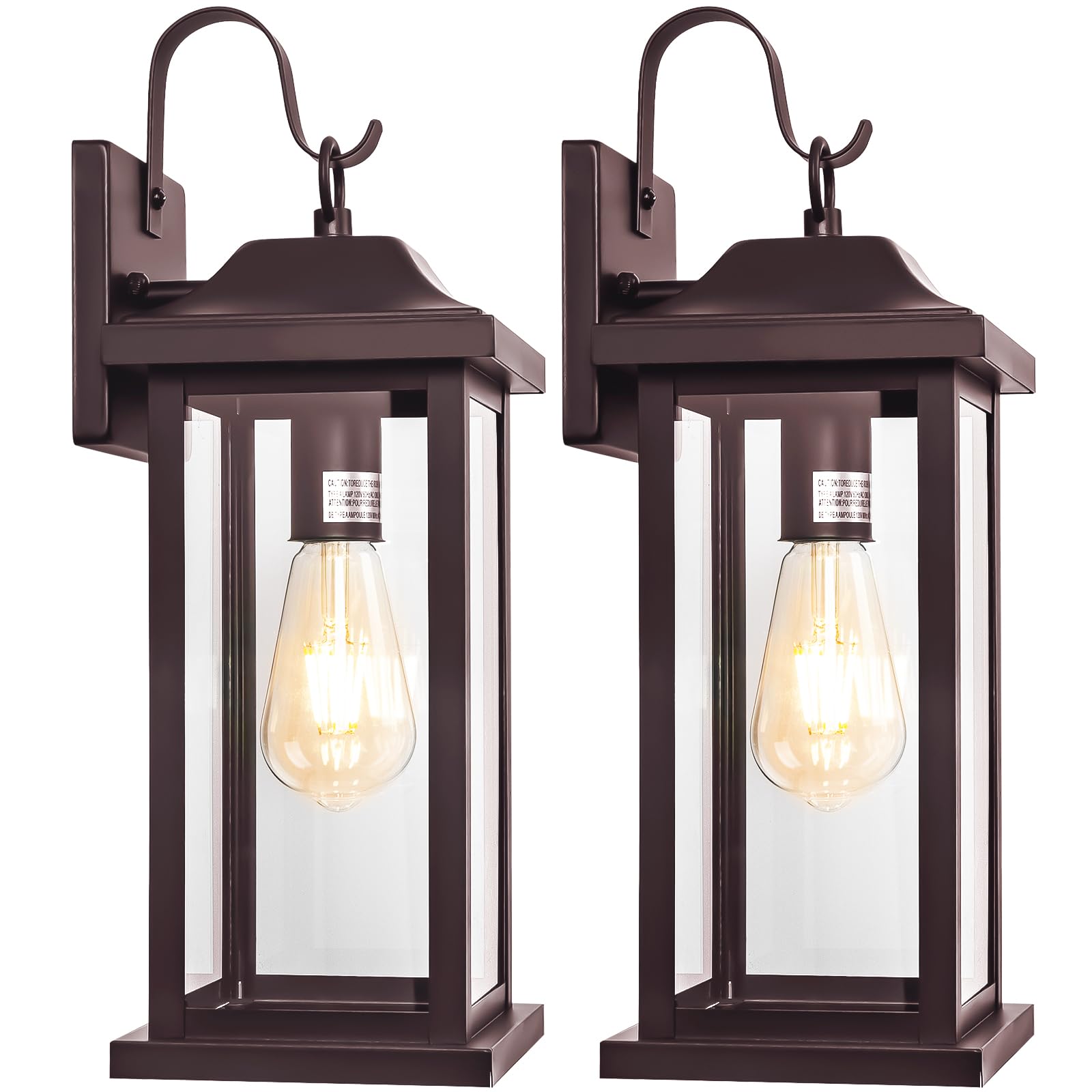 Roravilila 2-Pack 17 Inch Large Bronze Outdoor Light Fixtures, Exterior Vintage Outdoor Wall Sconces IP65 Waterproof Anti-Rust, 