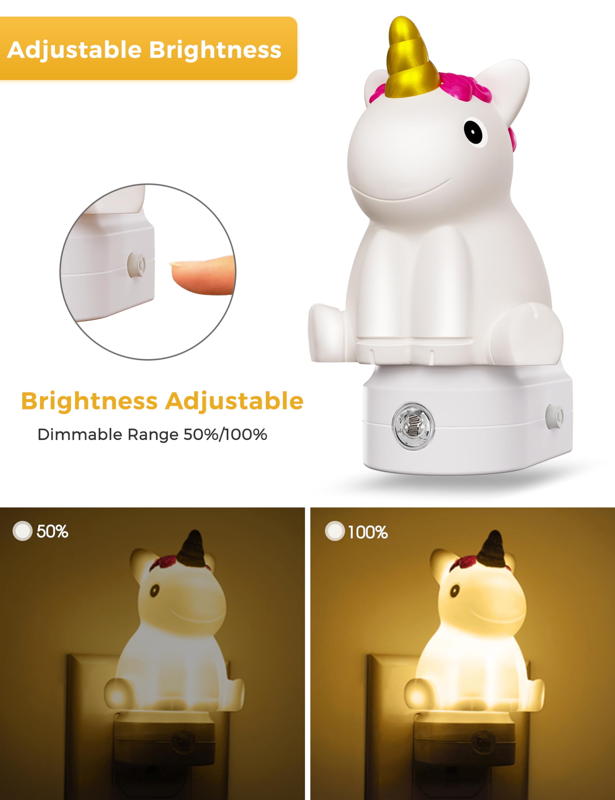 L Lohas Led Plug-In Night Light For Kids  Cute Color Changing Led Night Light With Dusk To Dawn Sensor  Christmas  Birthday Gift Nightlight For Girls & Kids  Room Decor