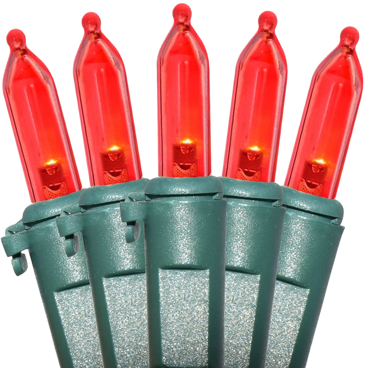 Holiday Essence - LED Red Christmas Lights Green Wire 26.9 Feet Long String Lights Set for Outdoor & Indoor D?or, Valentines Day