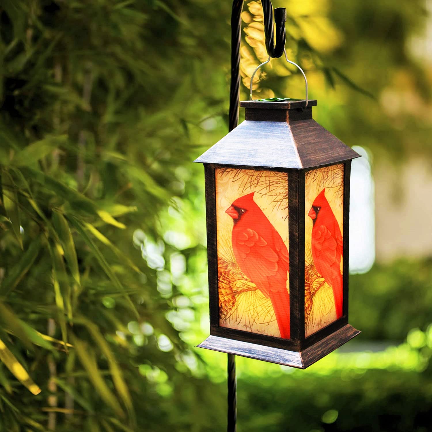 Eigreen Solar Lanterns - Waterproof Led Cardinal Lights For Outdoor Patio & Garden, Red Bird