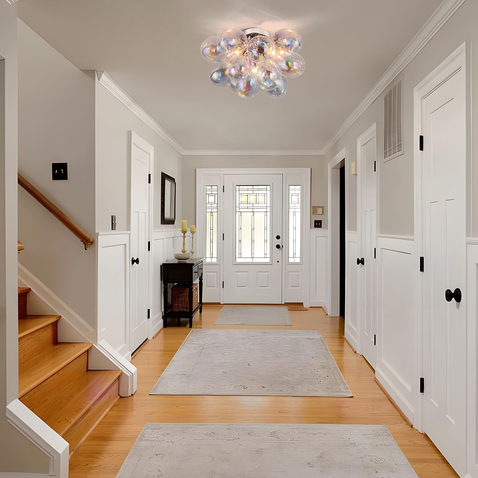 Goyeel Glass Bubble Chandelier Lighting Colorful Bedroom Ceiling Light Chandelier Modern Mid Century Light Fixtures Ceiling Mount Flush Mounts With 13 Globe For Kid Room Girls Room Foyer Living Room